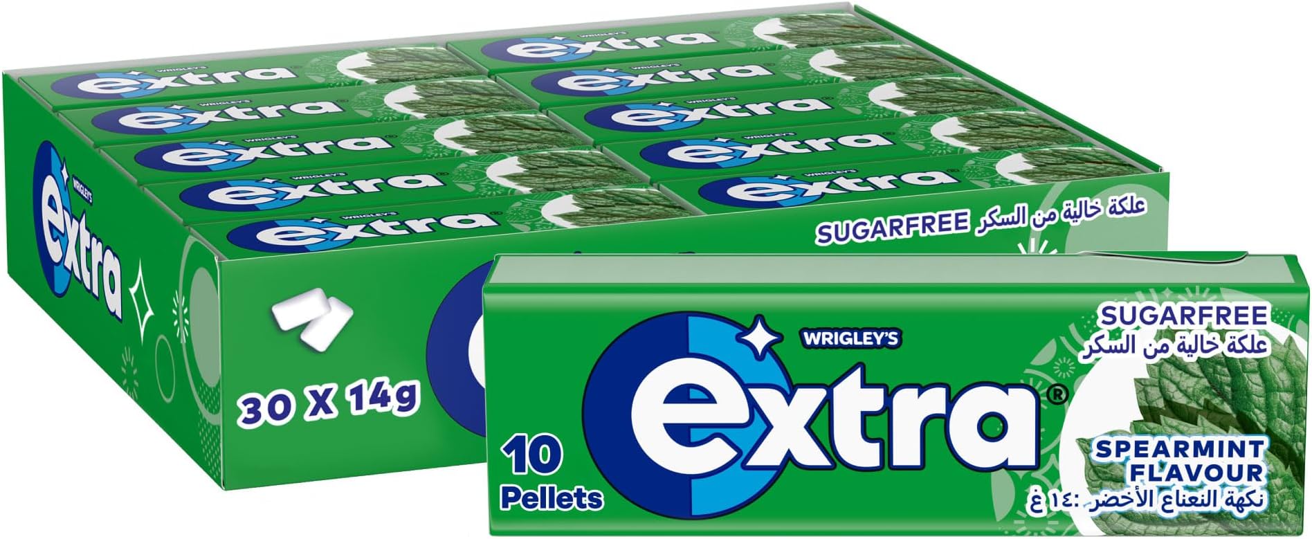 – Gum Spearmint, Sugar Free Chewing Gum Pack of 30x10 Pellets, Get Fresh on the Go, and Ready for Every Opportunity