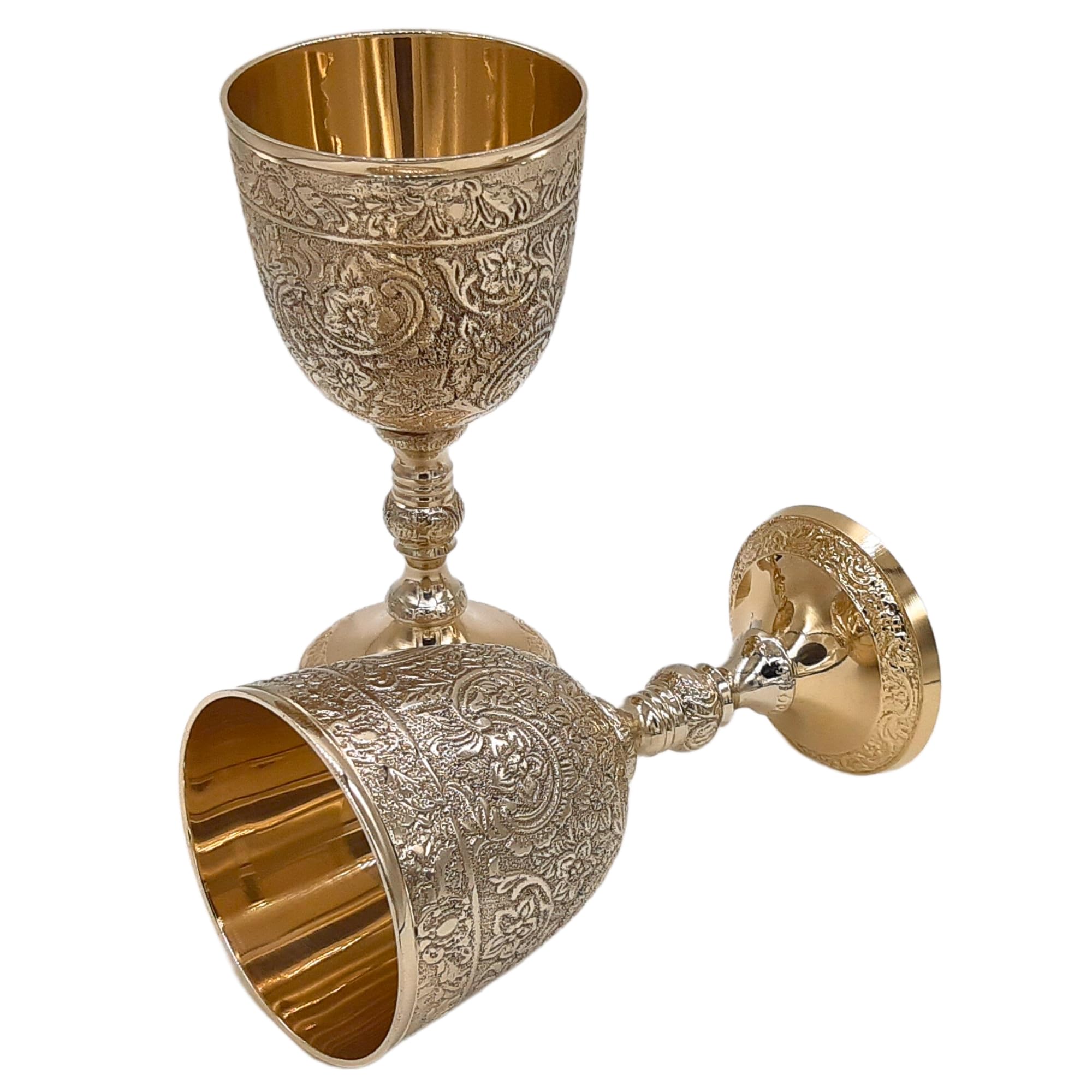 Chalice Goblet Communion Cup Halloween Brass Gold Wine Glasses Medieval Decor Drinkware for Game of Throne chair Wedding Gifts King Arthur Elegant Catholic Gothic 210 ml