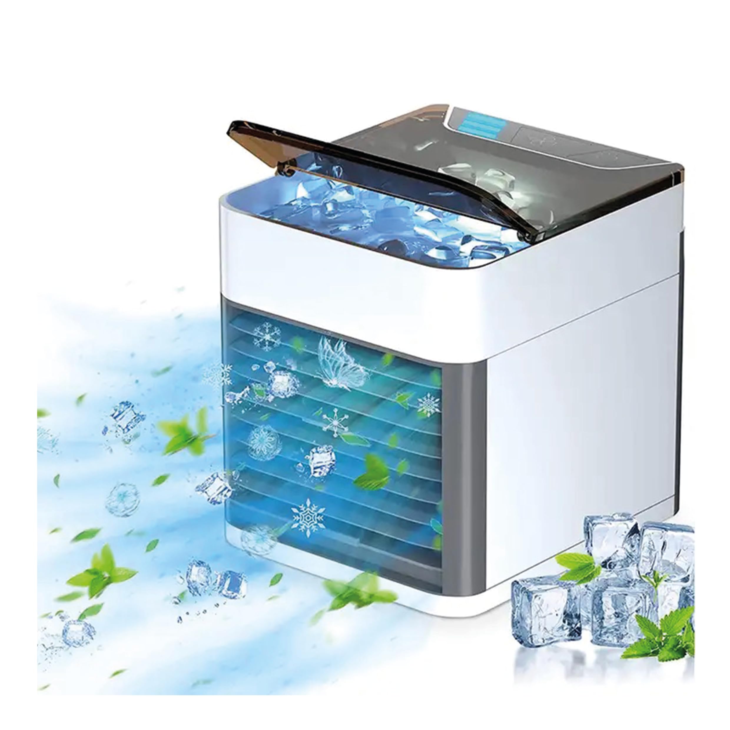 Polar Air Cooler – Raffreddatore d'aria premium – Condizionatore portatile con 3 livelli e 7 luci d'atmosfera – Mini raffreddatore, rinfrescatore d'aria premium