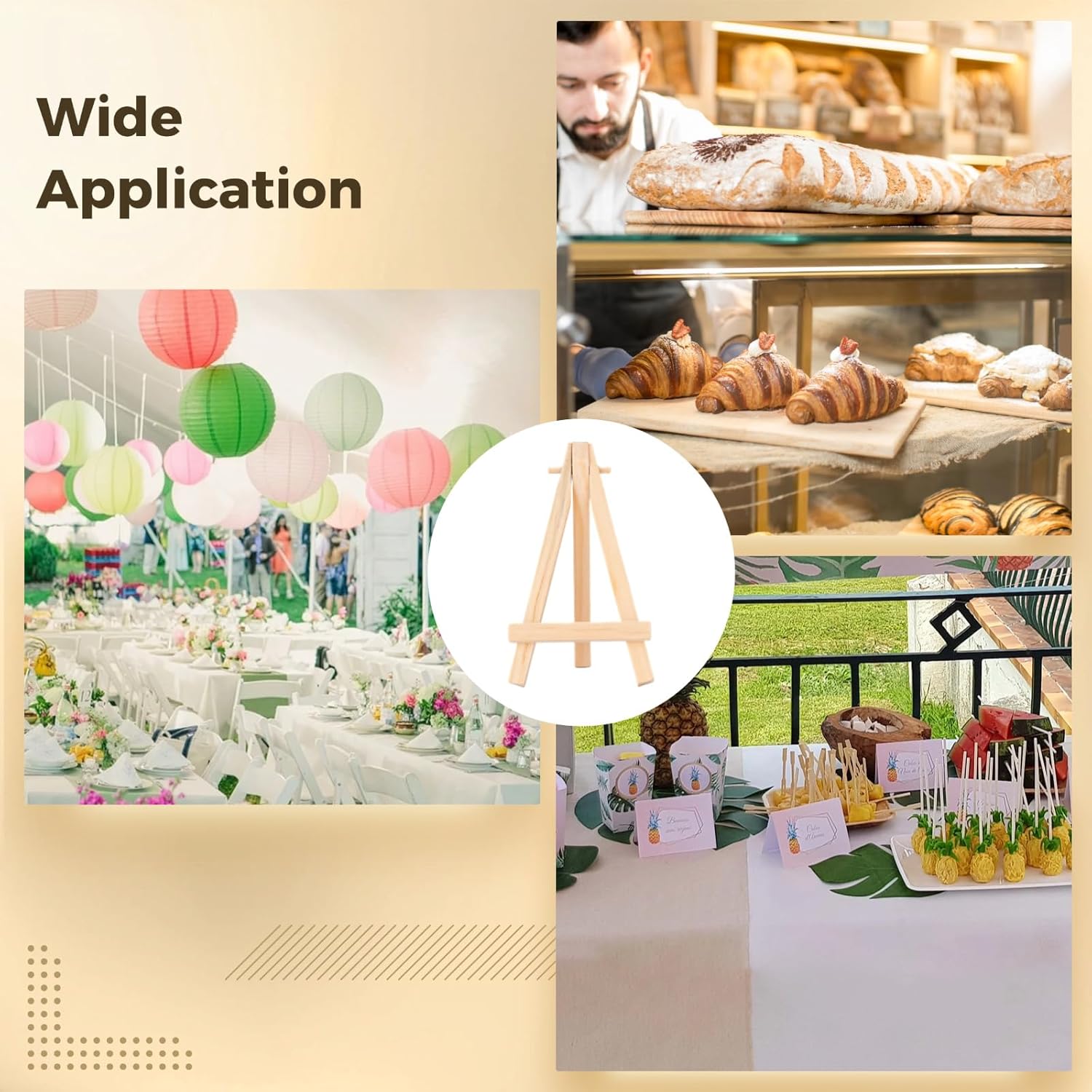 100Pcs Small Wooden Easels for Display, 4.92 in/12.5 cm Adjustable Tabletop Easel Stands, Mini Tripod Easels for Photo Cards Art Canvas, Unfinished Natural Wood