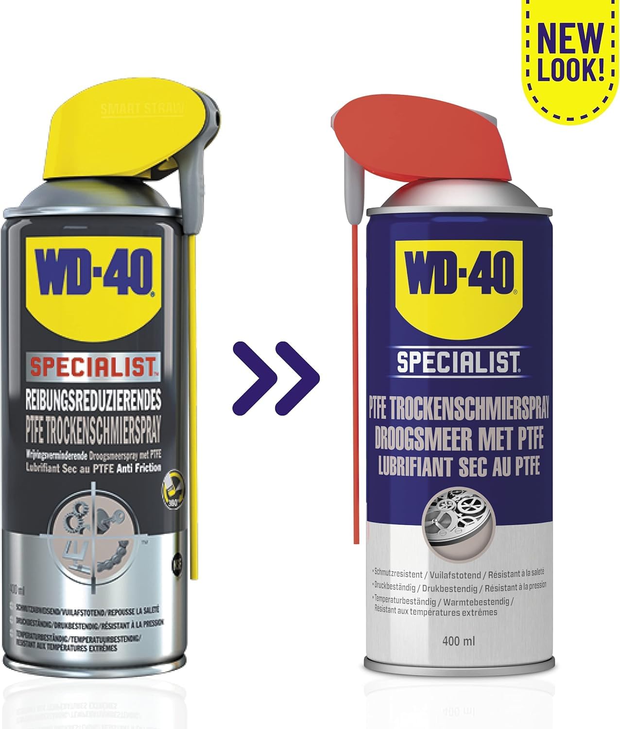 WD-40 Specialist Spray lubrifiant sec PTFE Smart Straw 12 x 400 ml | Spray PTFE