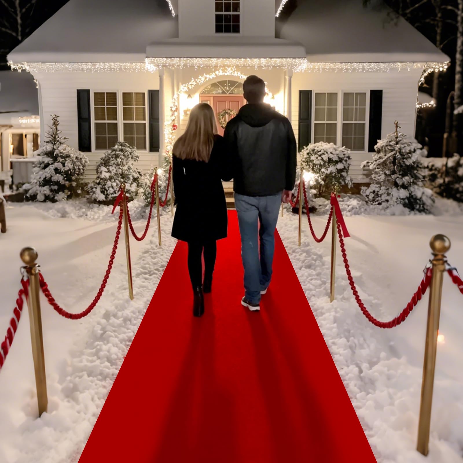 Photo 1 of ***HEAVILY USED***
Red Carpet Runner for Party 140GSM Polyester Fabric Carpet Runner Decorations for Hollywood Theme Party, Runway Rug Prom Aisle Rug (Red, 3 X10 FT)
