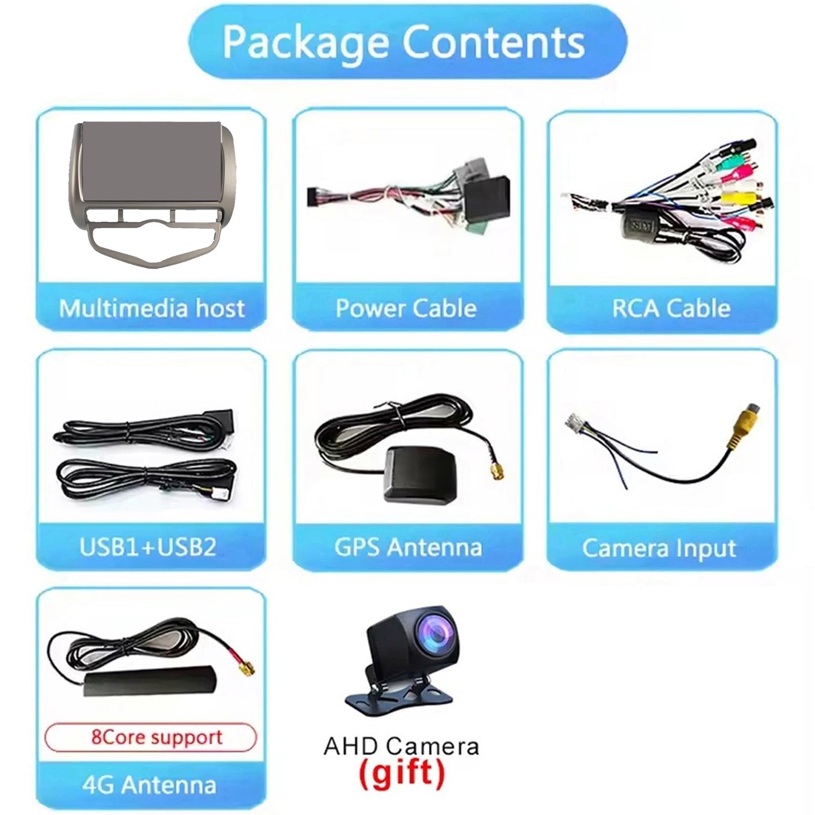 Generico Autoradio Android da 15 Pollici con Touchscreen per Honda Fit Jazz 2004-2007 con Bluetooth, FM, DSP, RDS, GPS, comandi al Volante, Telecamera di retromarcia, Touchscreen HD e Android Auto (D