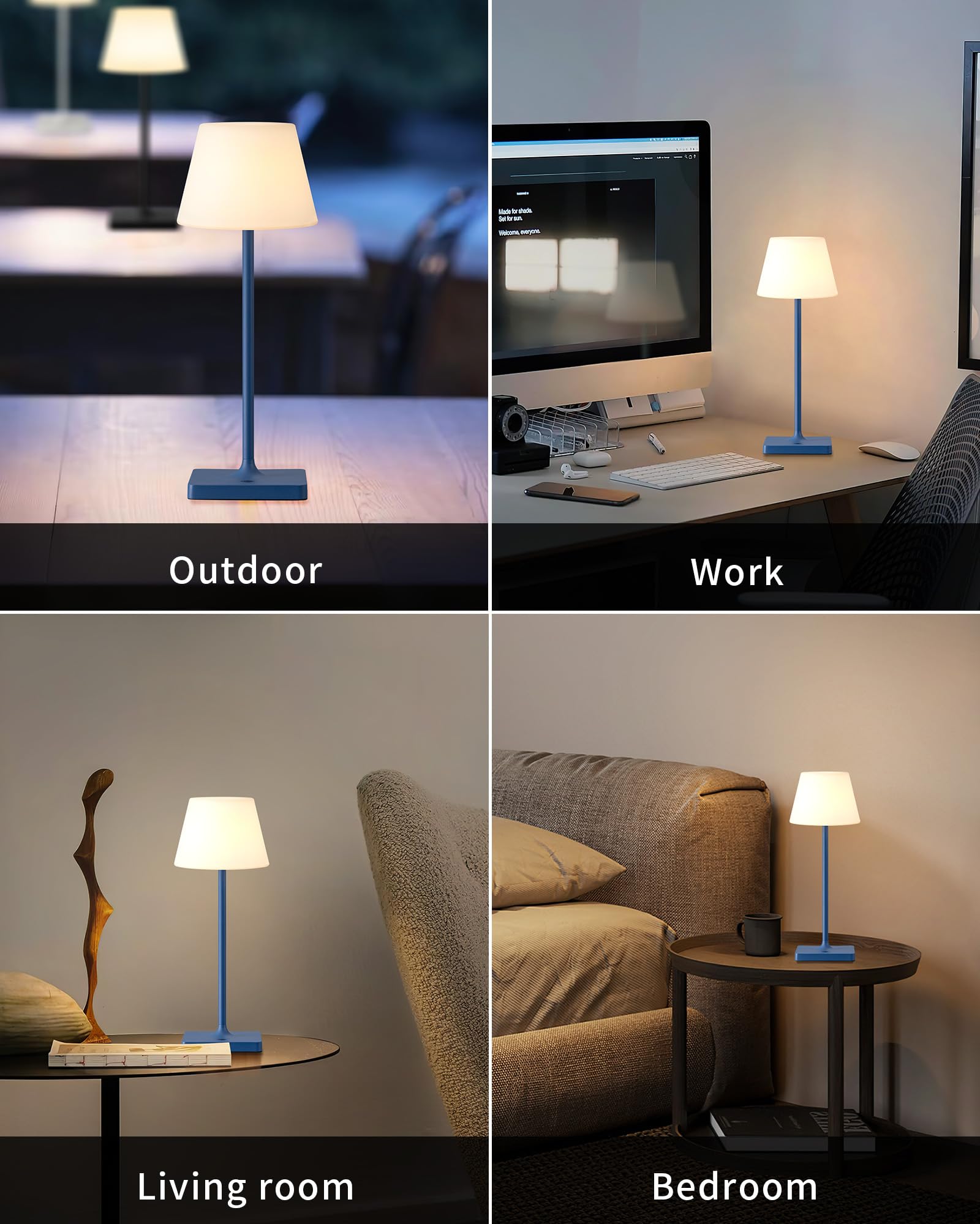 Lampe De Table Rechargeable Sans Fil : Intensité Variable 3000 K, 1 Lot