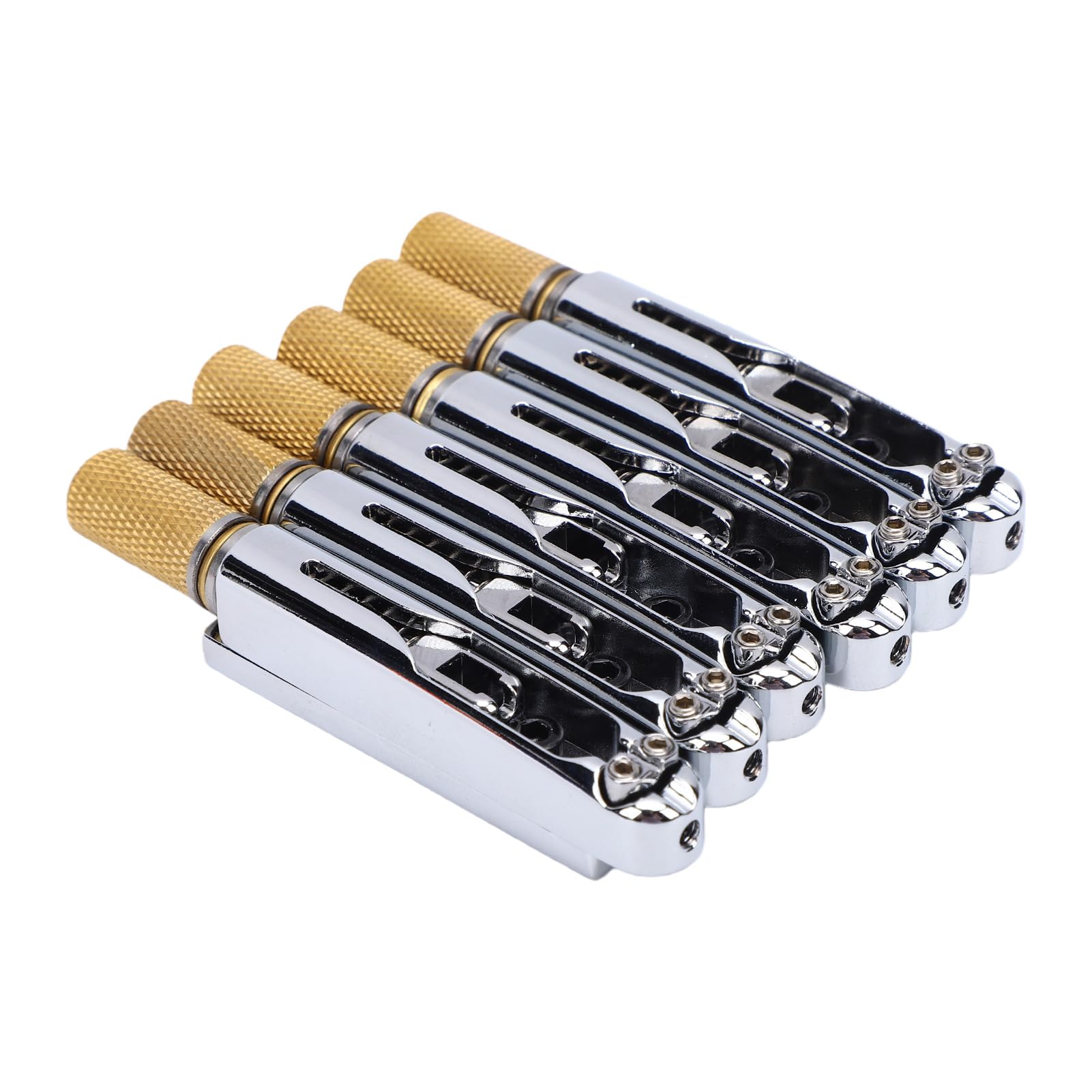 Generic Puente de Guitarra sin Cabeza, 6 Cuerdas, Espaciado de Cuerdas de 10,5 Mm, Reemplazo de Hardware de Afinación de Puente Rígido para Guitarra Eléctrica (SILVER)