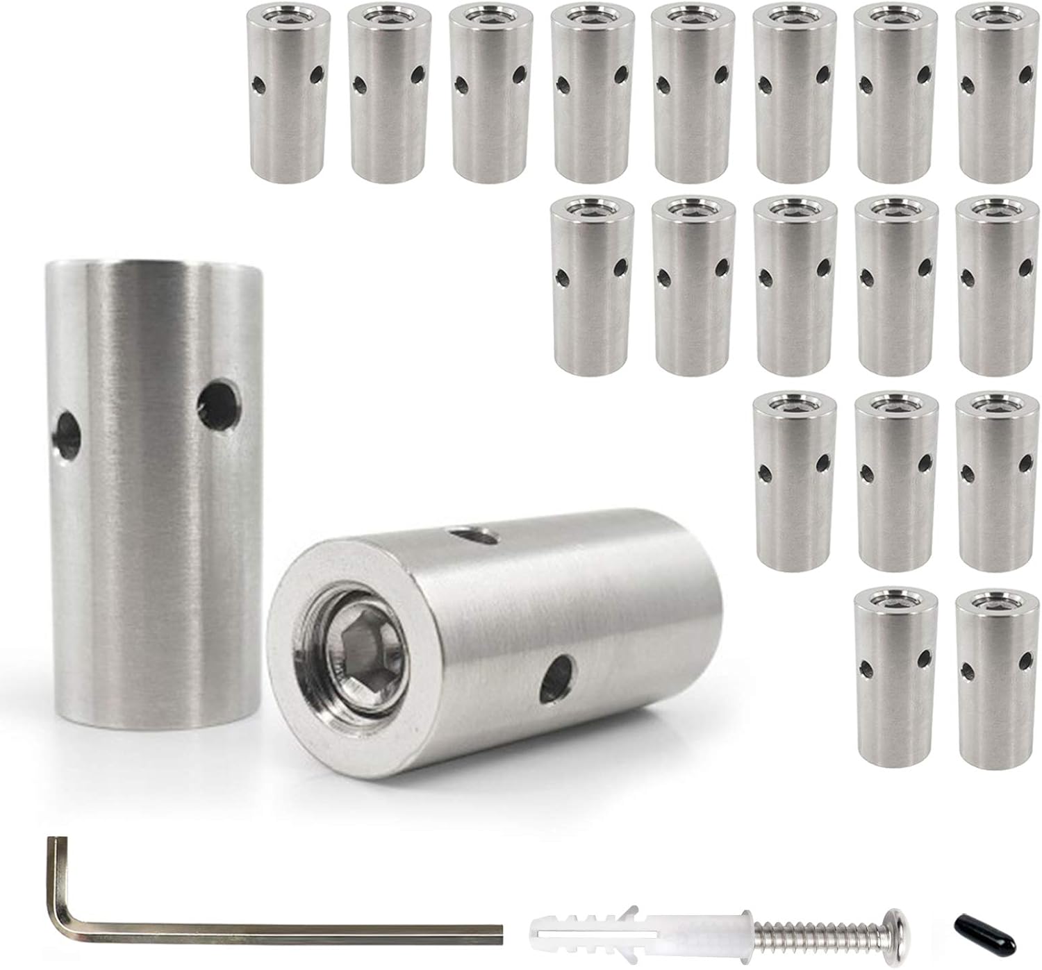 BLIKA 20 Pcs Green Wall Stainless Steel Hubs, Wire Trellis