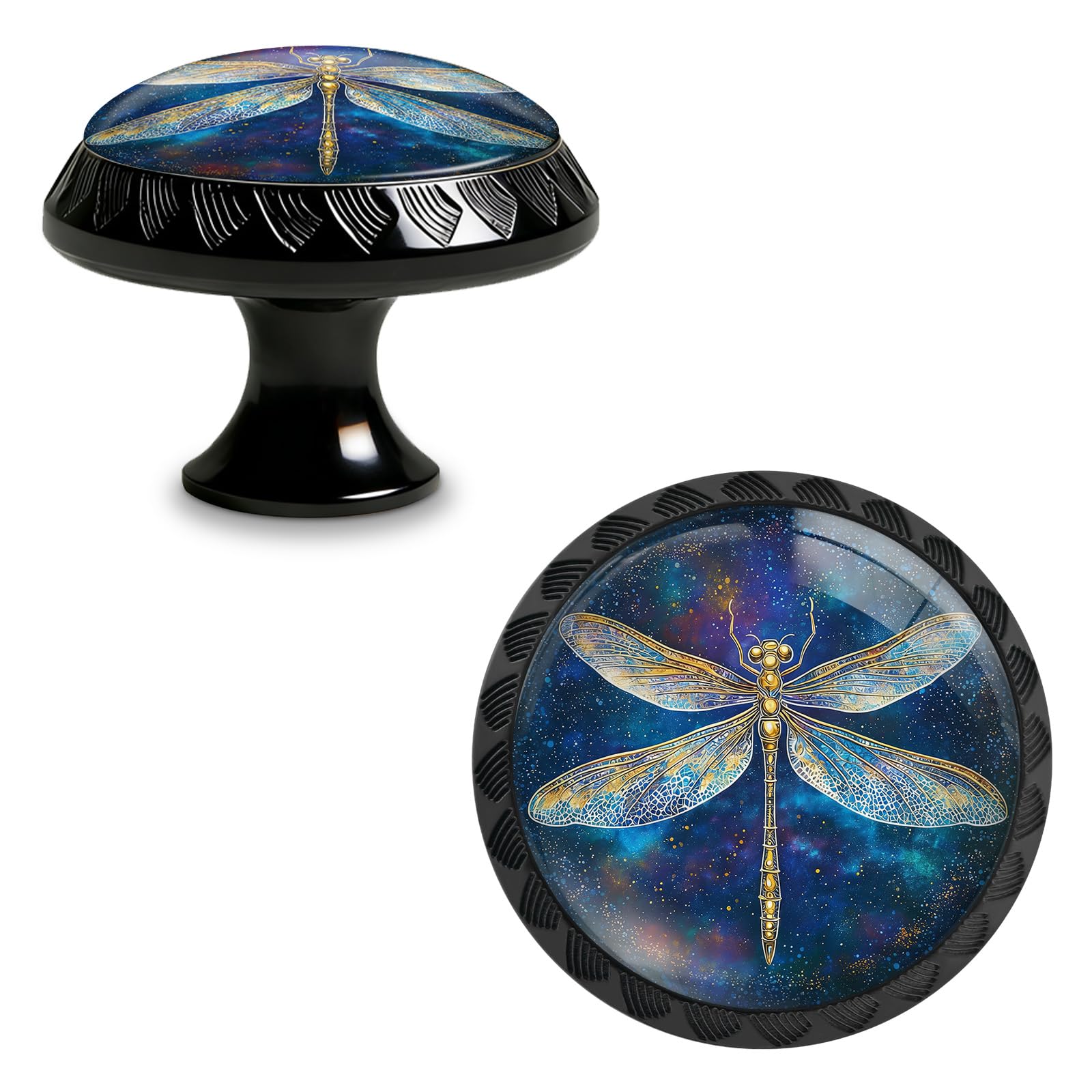 Boutons de tiroir ronds acrylique libellule poignée de meuble cuisine placard commode Yiruhe