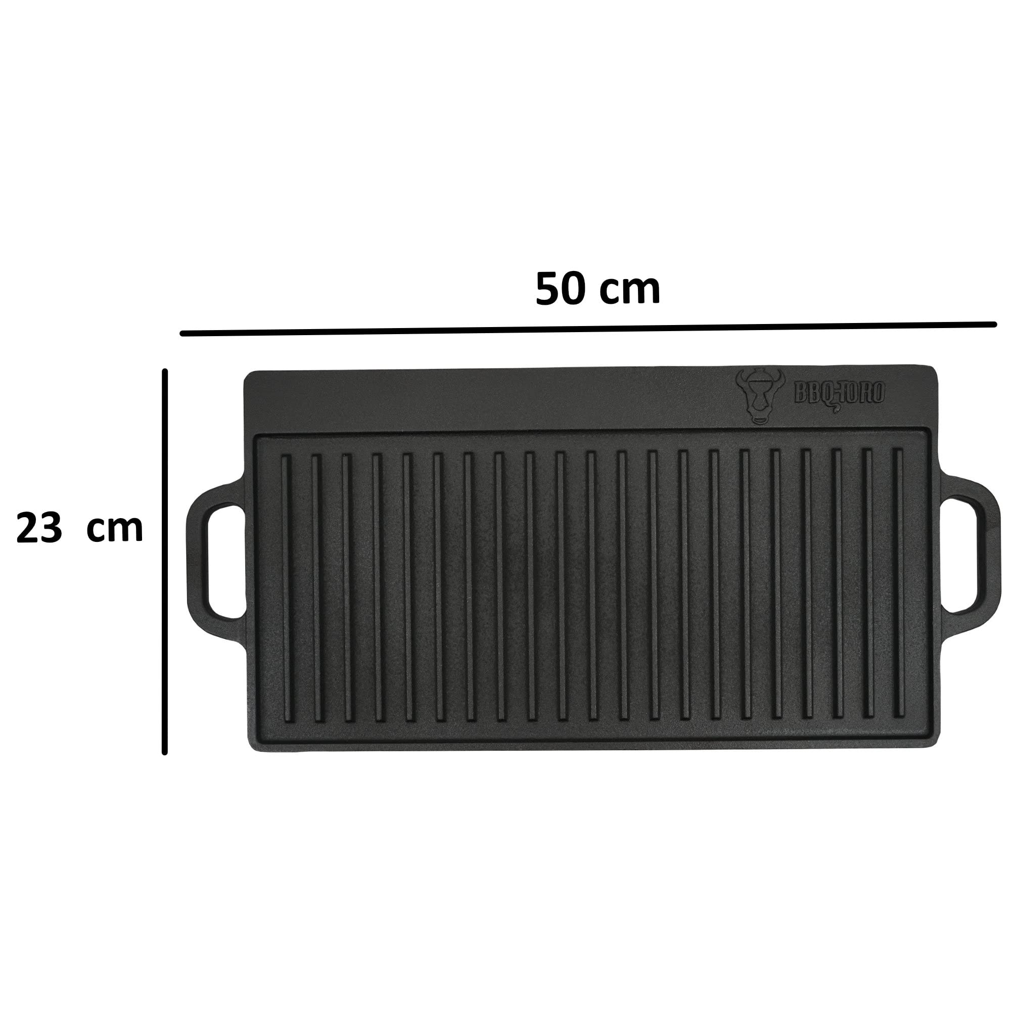 BBQ-Toro Gietijzeren grillplaat 30 cm | Plancha grillplaat voor grillroostersysteem | omkeerbare plaat rond voor Weber Gourmet BBQ System (GBS) | grillrooster inzetstuk, scheur bramen voor BBQ grill