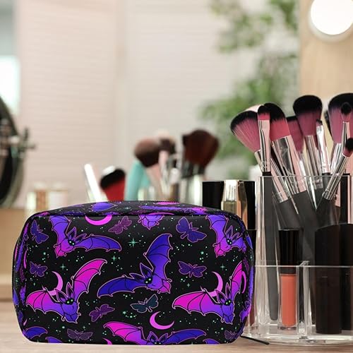 Miniatura 8 de MNSRUU Pequeña bolsa de cosméticos para niñas y mujeres, de viaje, con estampado de leopardo colorido, organizador de artículos de tocador con