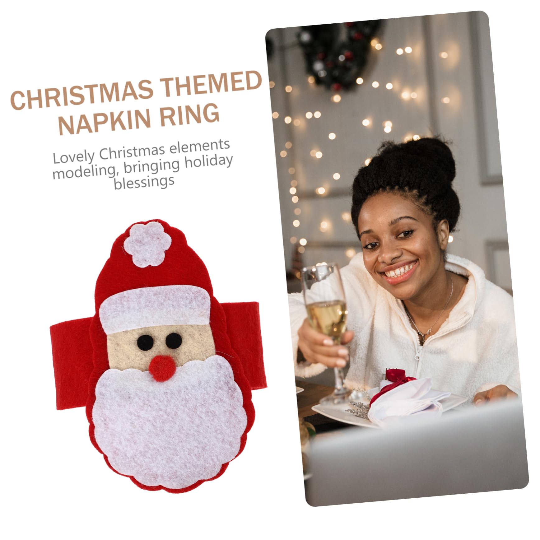Cabilock 7 Sätze Weihnachtsserviettenschnalle Goldene Serviettenringe Weihnachtsring Christmas Decorations Table Weihnachtsdeko Schreibtisch Weihnachtsserviettenringe Vlies Rot 4 Stück * 7