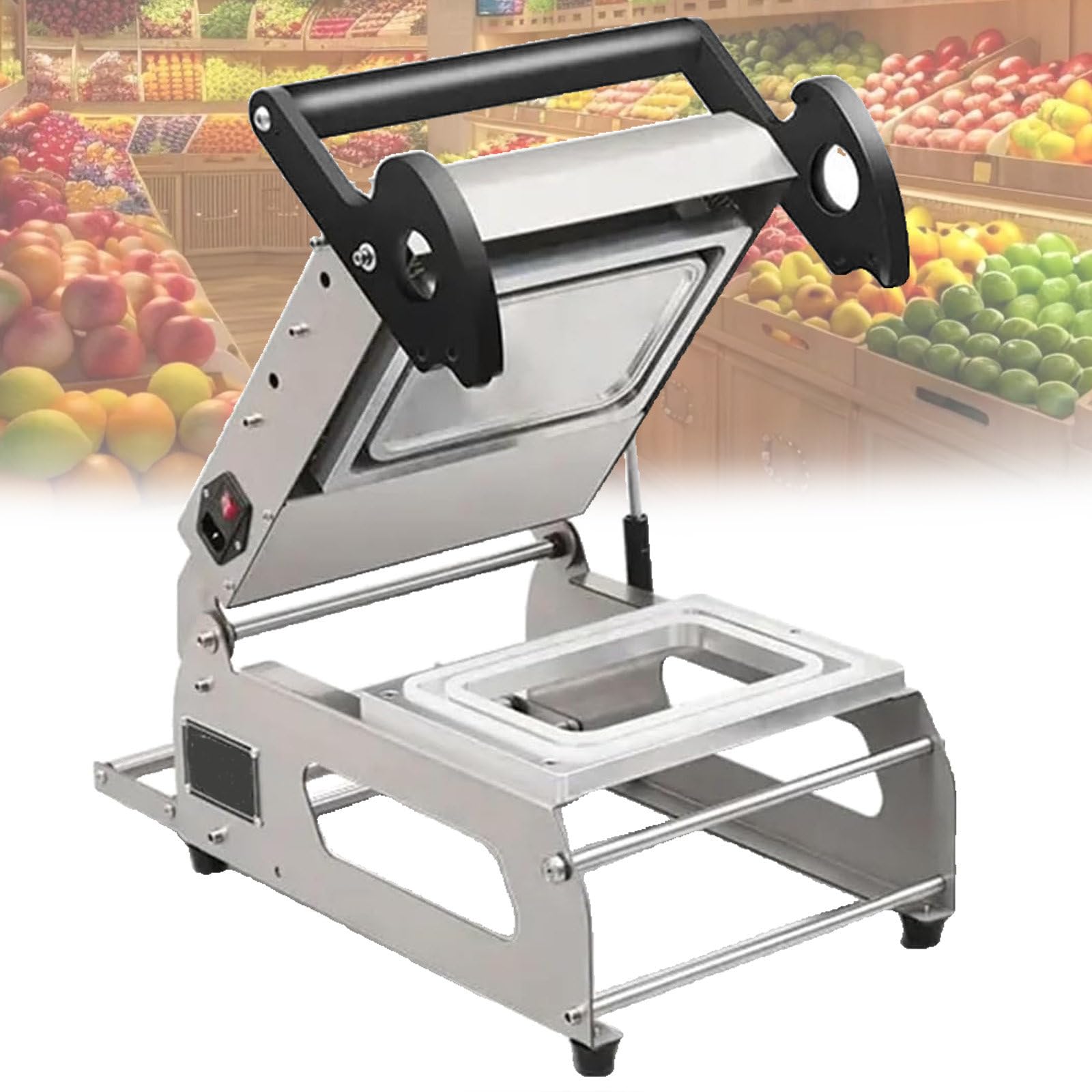 Termosigillatrice Manuale per vaschette di panini e pasti 18 * 12 | Il manico scorrevole richiede poco sforzo e agevola le attività ripetitive durante i periodi di maggiore lavoro.