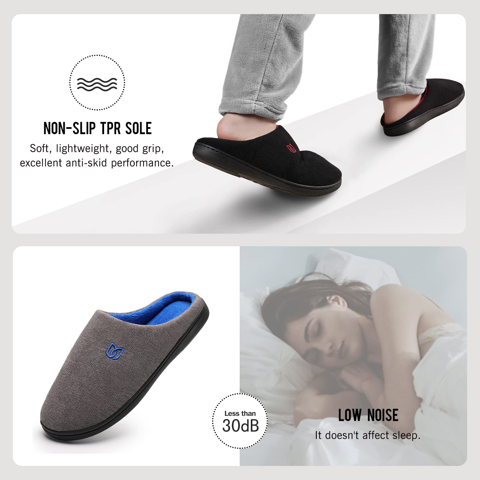 WateLves Pantofole Uomo Unisex Donna Antiscivolo Scarpe Inverno Peluche Morbido Ciabatte in Memory Foam
