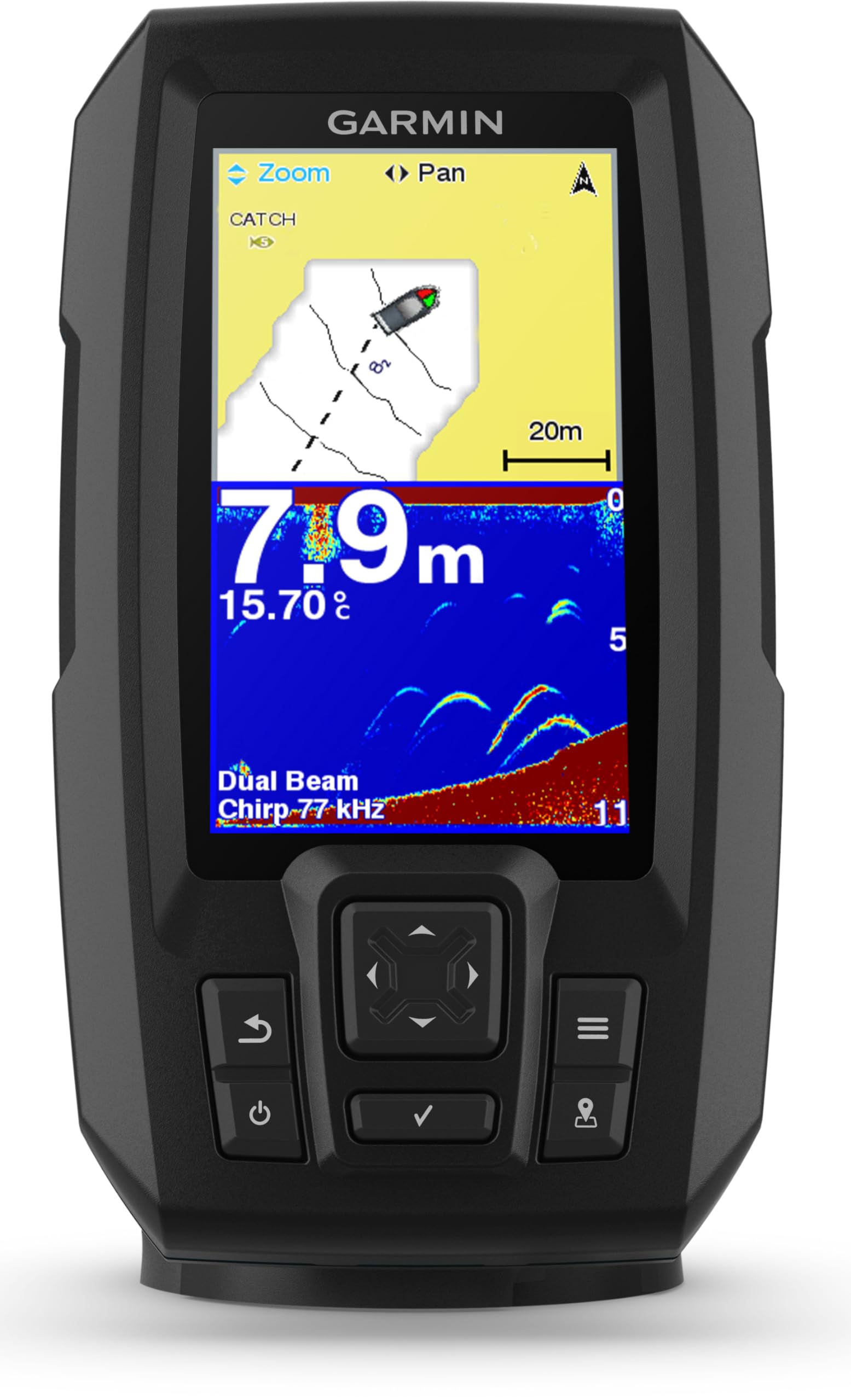 Garmin STRIKER Plus 4 Fish Finder with dual-beam Transom Transducer