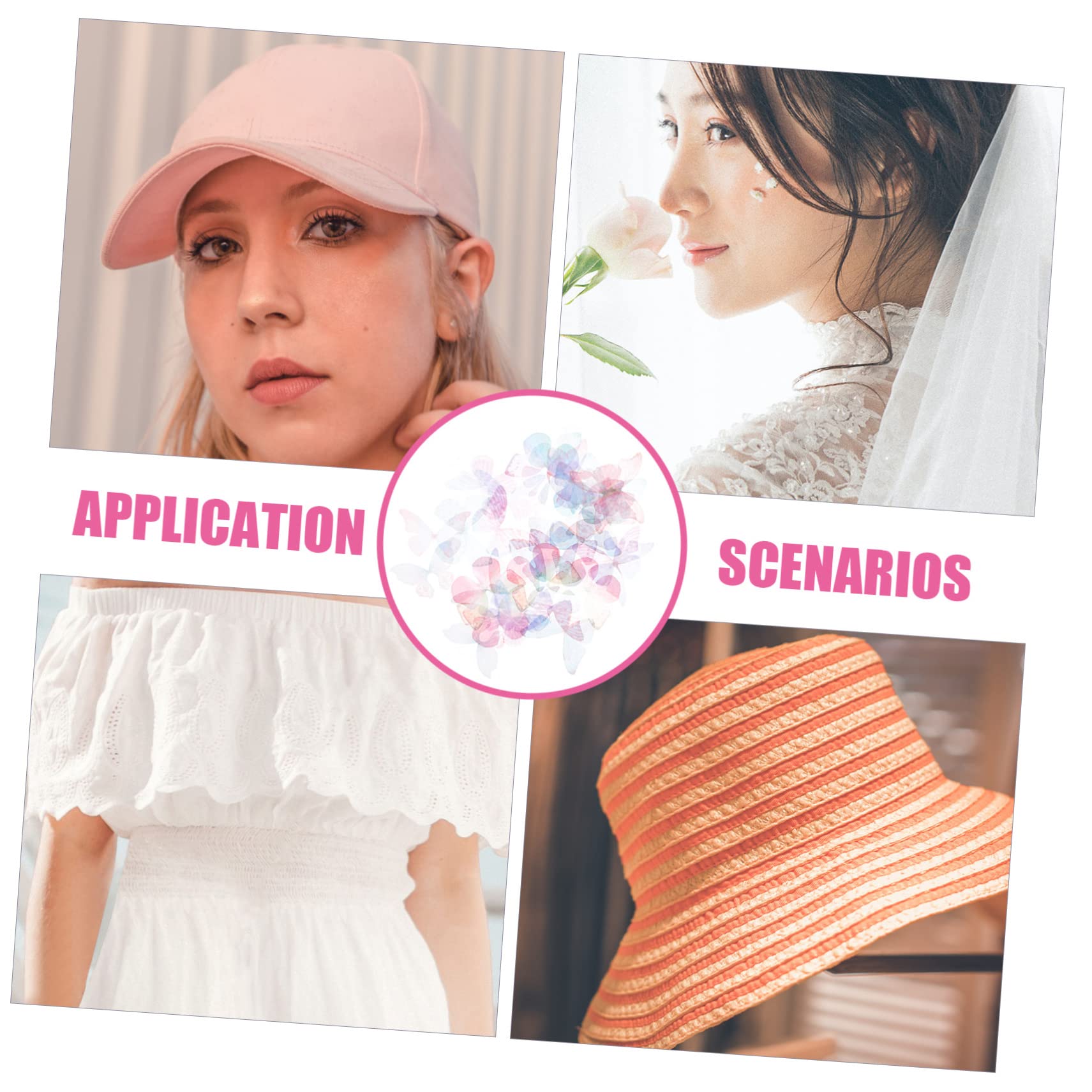 NUOBESTY 300stücke Diy Schmetterlinge Organza Zufällige Farben Für Haarschmuck Dekoration Von Hochzeiten Und Partys Kreative Bastelmaterialien