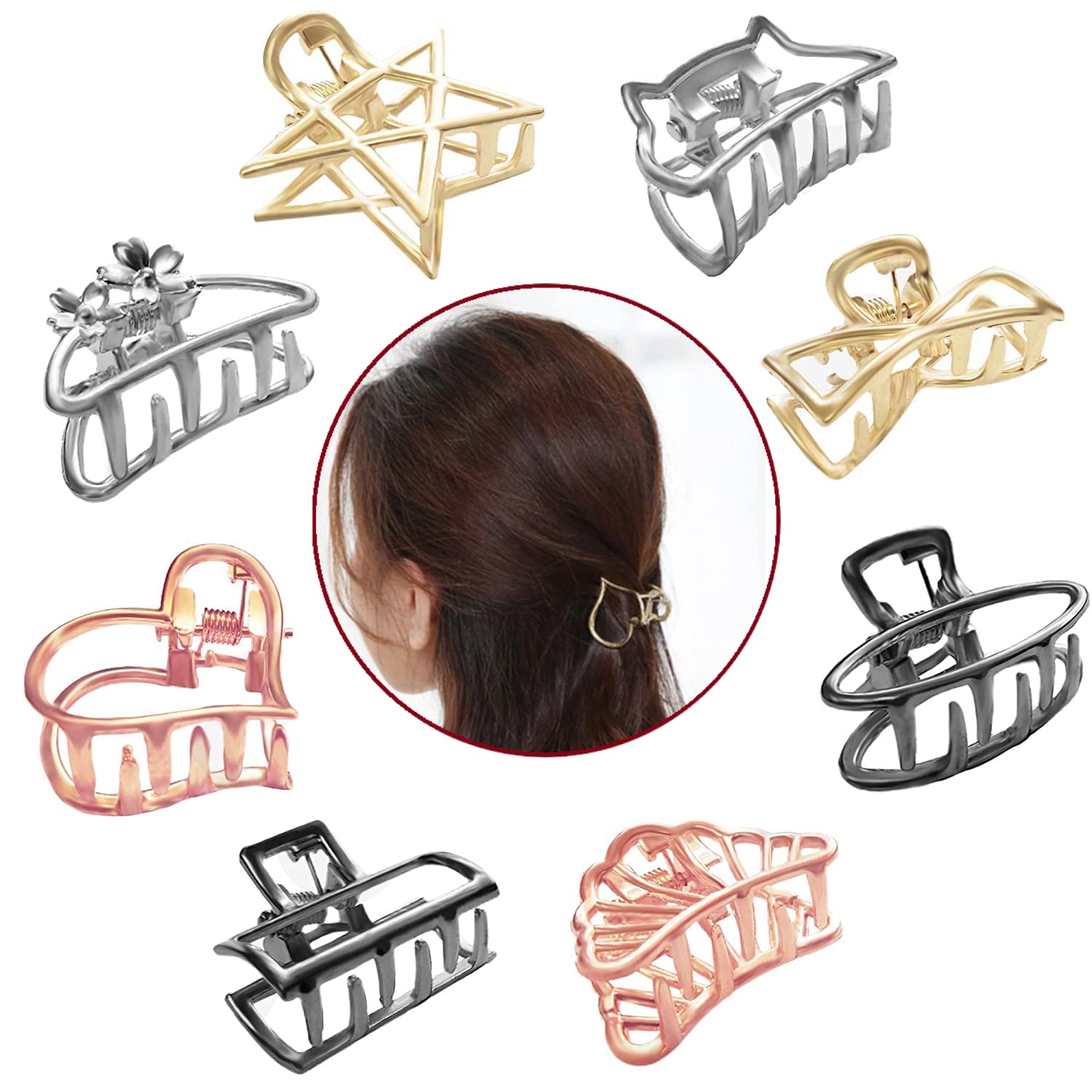MANODHRUVA Small Hair Clips For Women 8 pcs Hair Accessories For Women Stylish Clips Clutches For Women Girls Hair Accesories Butterfly Clips Women Clips Daily Use Clutcher Multicolour Combo of 8 (B09JVYGNFW) Amazon Price History, Amazon Price Tracker