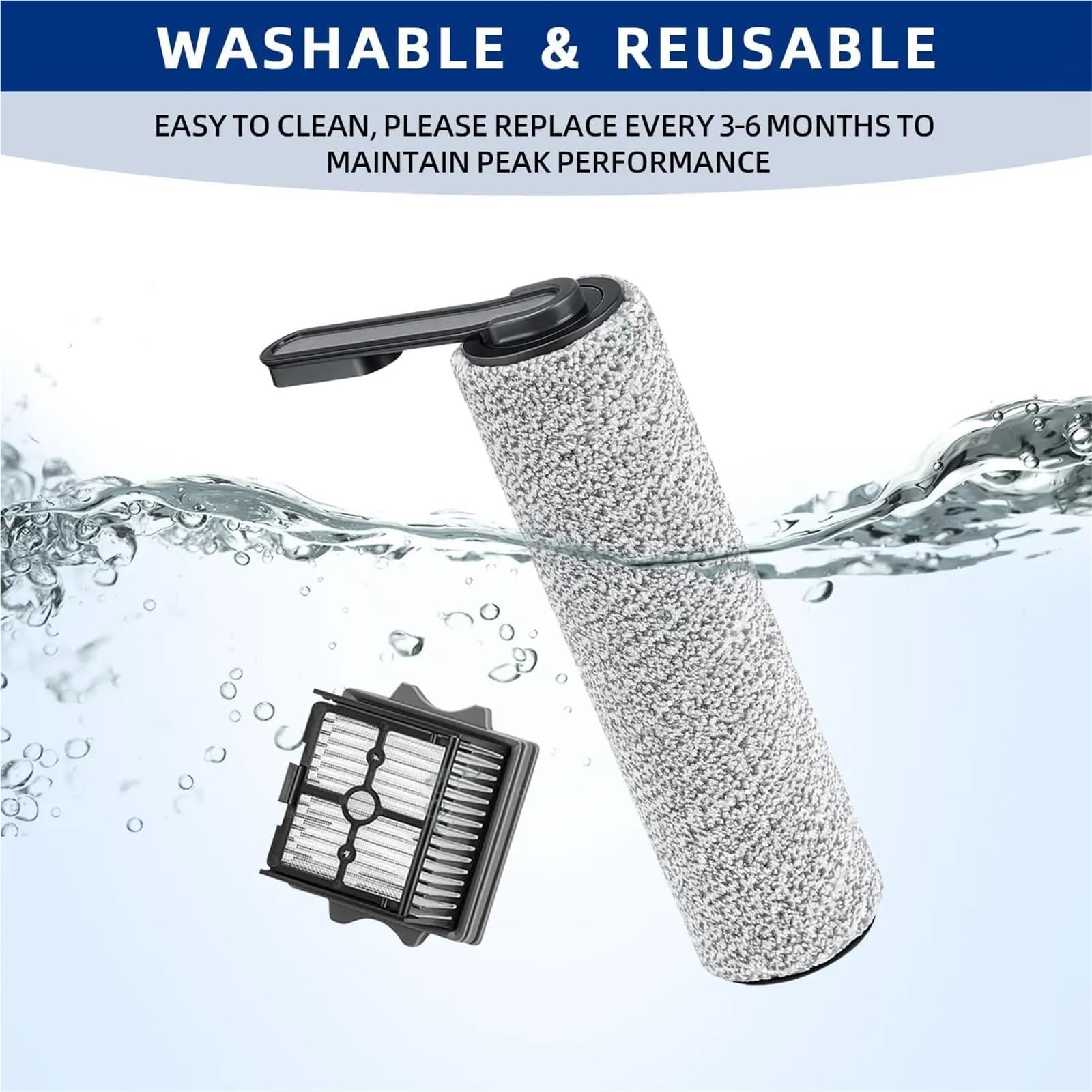 Ersatz for Bürstenrolle Und Filter, Kompatibel Mit Tineco, S5 / Pro/Pro 2 Blue Akku-Nass-Trockensauger(8pcs)