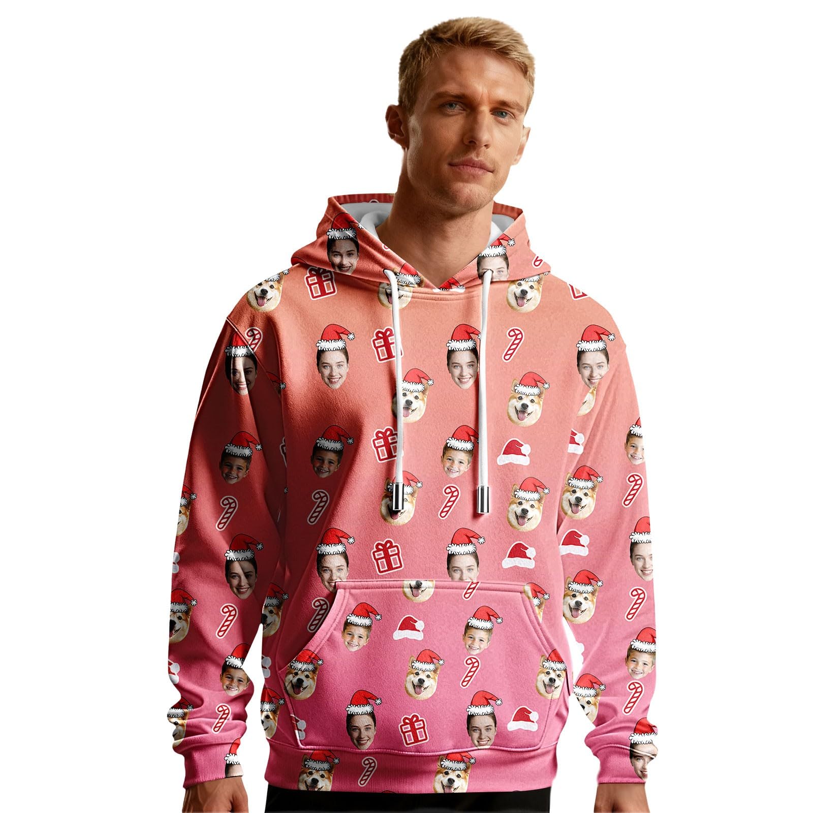 Sudaderas Hombre Impermeable Sudadera con Capucha Personalizada, Diseño Divertido De Navidad Corta (Pink, XXXL) Kit Pesca Camiseta Sin Mangas Camisa Manga Larga Ropa Deporte para Caza