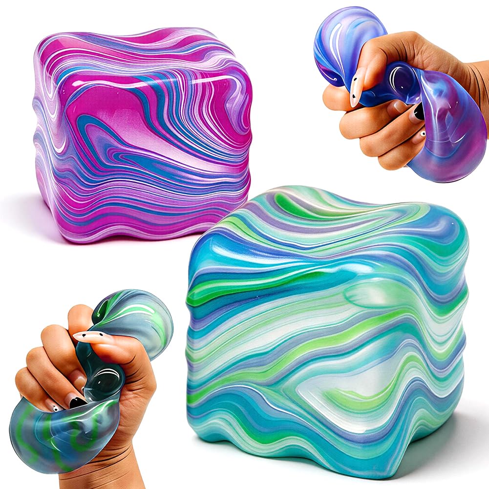 Nice Squishy Toys for Stress Relief, Ice Cube Stress Relax Fidget Toys, Sensory Fidget Toys, Squeeze Balls for Autism Anxiety Relief, Nice Balls for Adults