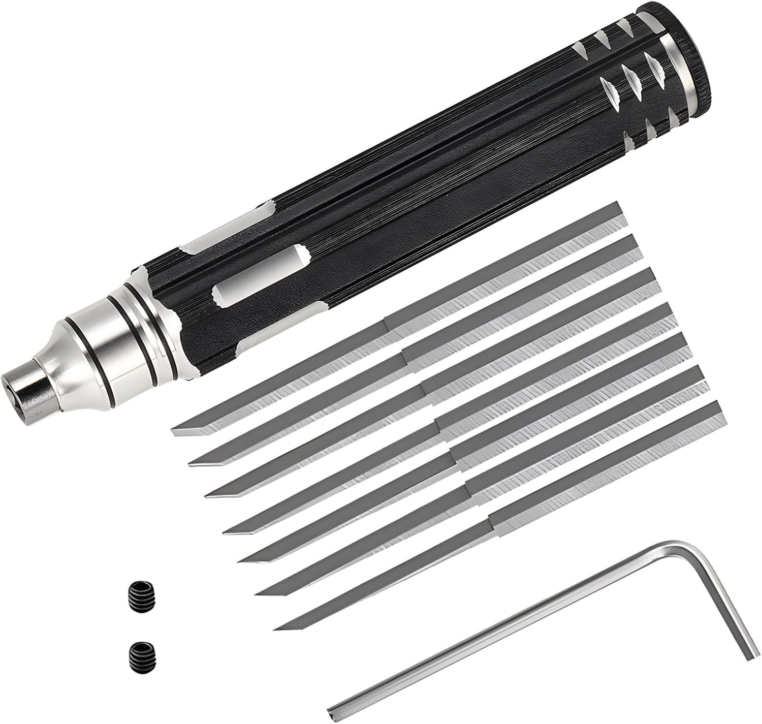 Model Scribing Tool Kit of 7, Steel 6 Tips Precision Engraving Pen, Model Fine Carving Set, Scale Models Panel Line Pro Marker