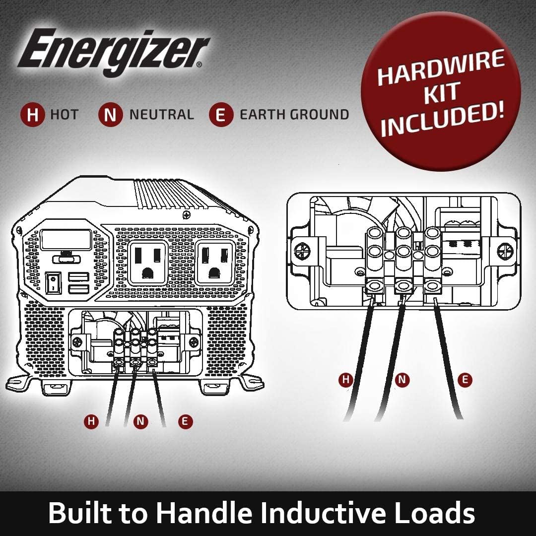 Energizer 3000W Power Inverter hardwire kit diagram