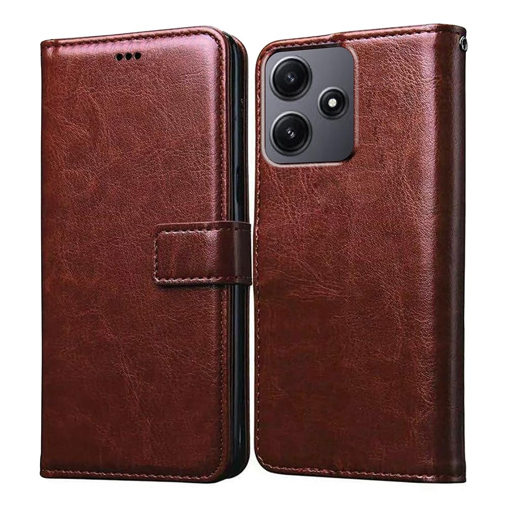 Amazon Brand- Solimo Flip for Redmi 12 5G (Leather_Brown) (B0CD2KWX7G) Amazon Price History, Amazon Price Tracker