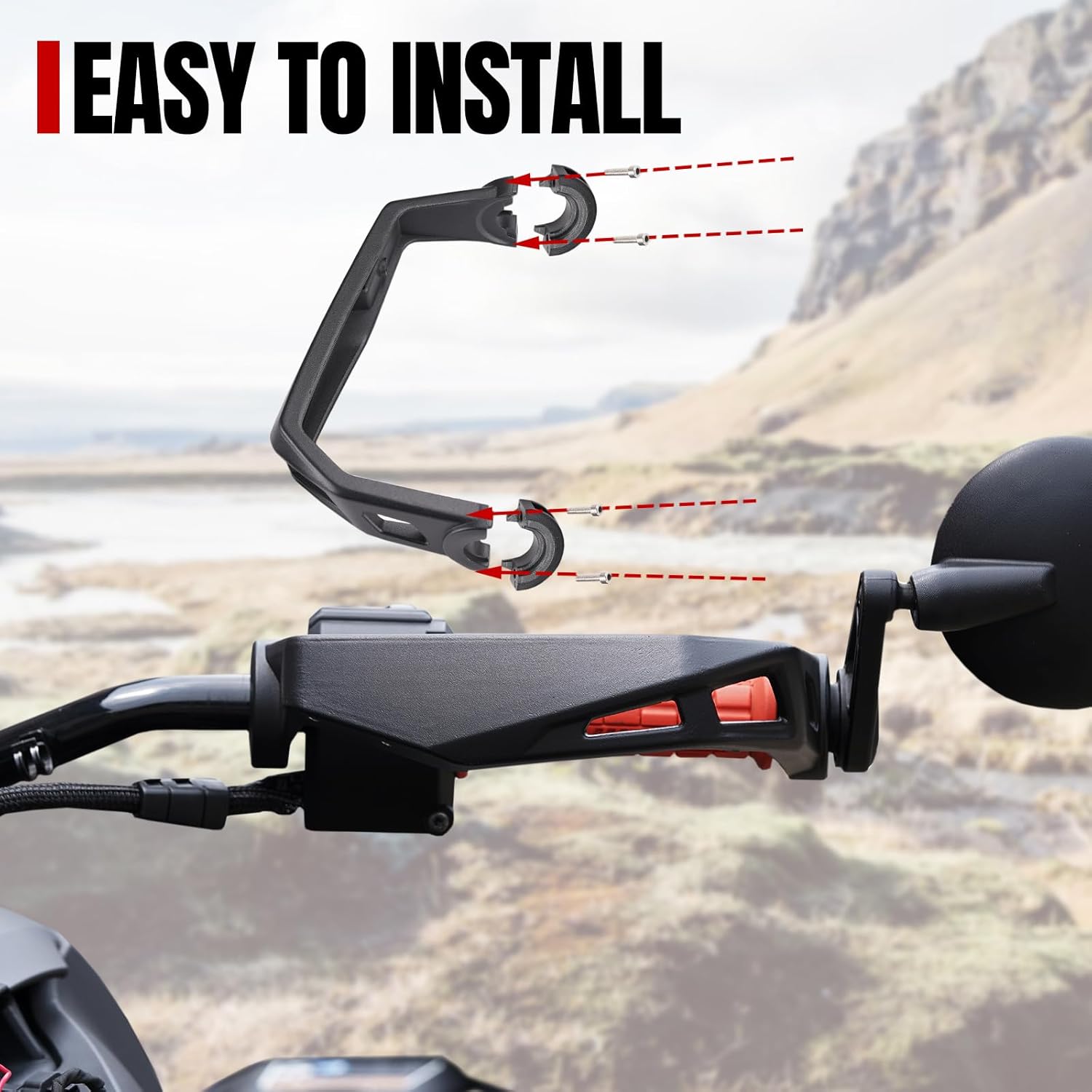 A & UTV PRO Aluminum Handlebars Handguards Protector Compatible with Can Am Ryker 600 900 Sport & Ryker Rally Edition Accessories,Replace OEM # 219400998,Black,2PCS