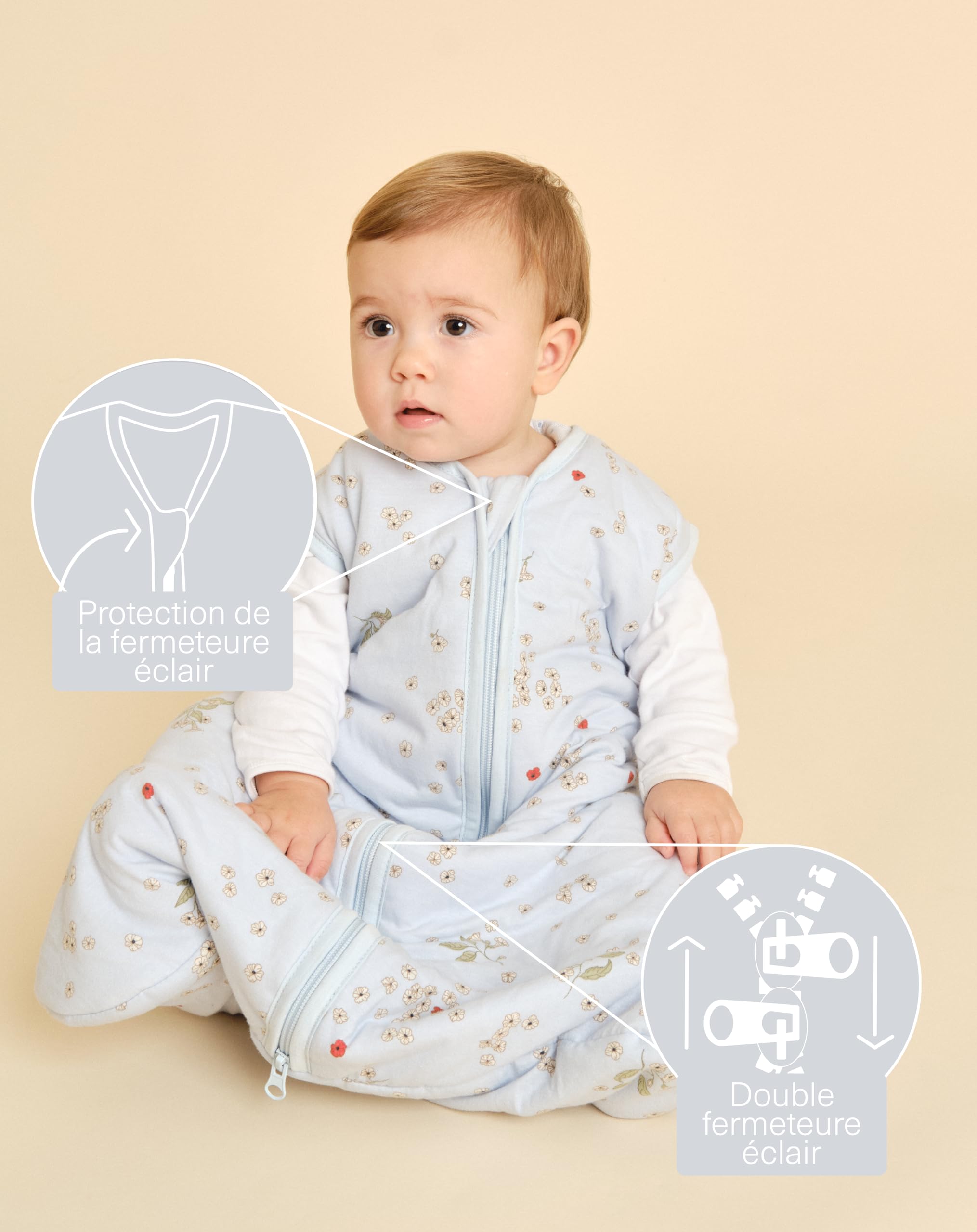 Gigoteuse Bébé Molis&co Mousseline Premium TOG 2.5 - Étoiles - 18-36 Mois - Zip Changement Couche