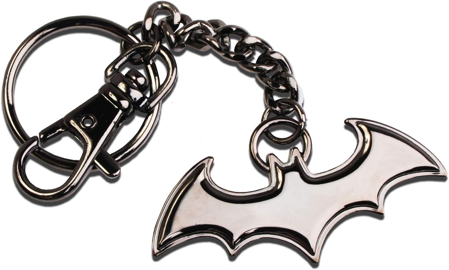 The Noble Collection DC Batman Shaped Black Logo Keychain - 2in (5.5cm) Die Cast Metal Keychain - Officially Licensed Film Set Movie Props Gifts, One Size, XT8363