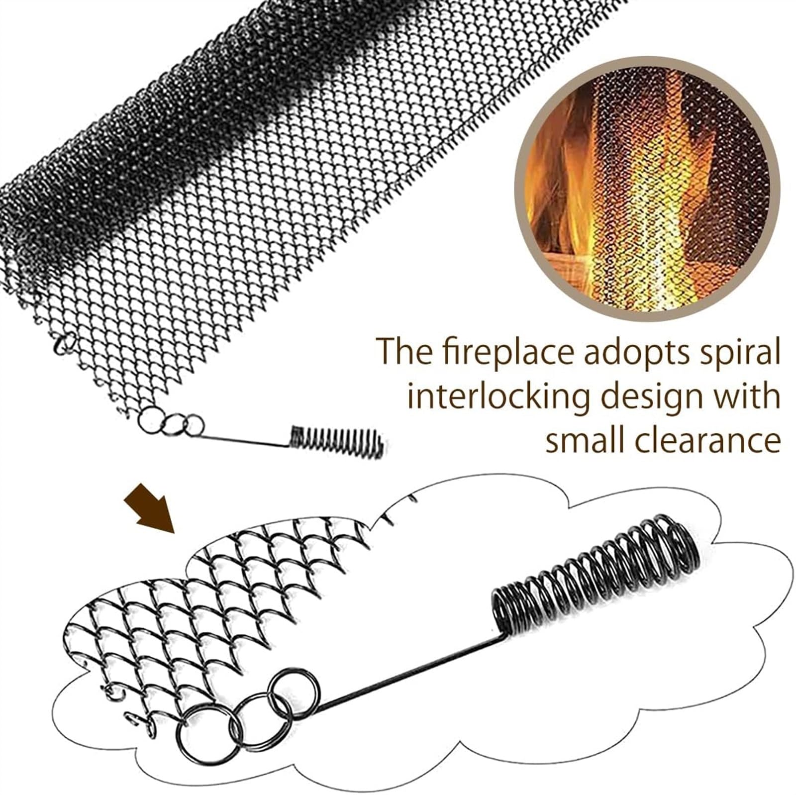 Fireplace Covers Fireplace Grate 2 Packs Fireplace Mesh Screen Curtain ...