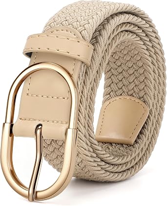 WHIPPY Braided Woven Stretch Belt Women Men Web Casual Unisex Mixed Color Woven Elastic Golf Belts for Jeans Pants