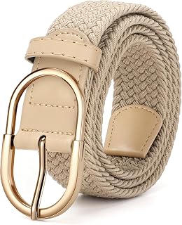WHIPPY Braided Woven Stretch Belt Women Men Web Casual Unisex Mixed Color Woven Elastic Golf Belts for Jeans Pants