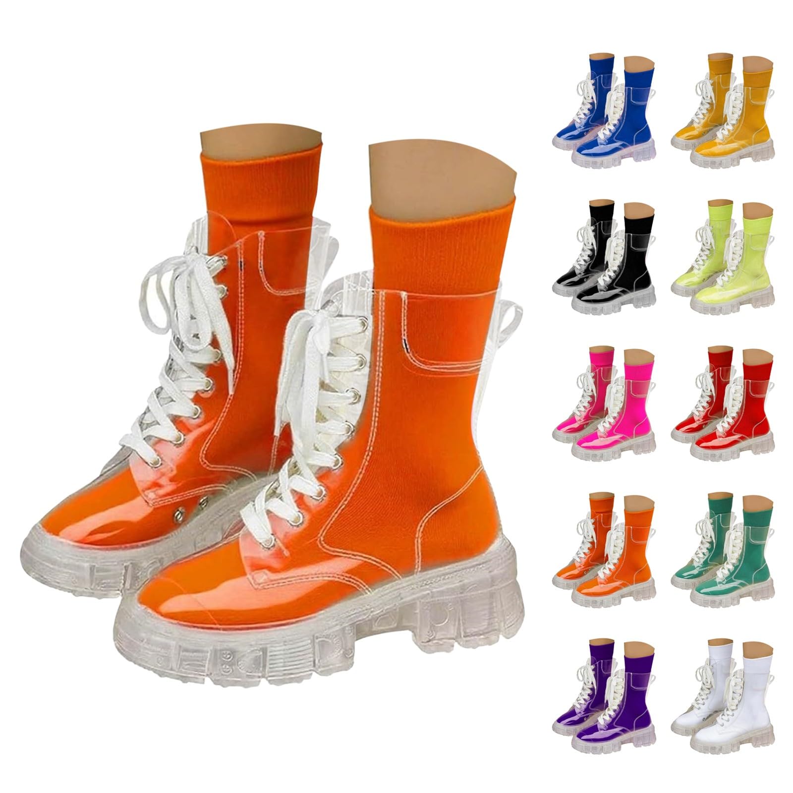 Botas Impermeables Mujer Botines Mujer Plataforma Boots Women Media Caña