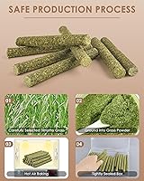 Vista 4 de Bissap 22 palitos masticables de conejo, mezcla natural de heno Timothy, rosa, Dahlberg, margarita y no me olvides, juguetes para masticar