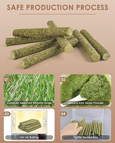 Miniatura 4 de Bissap 22 palitos masticables de conejo, mezcla natural de heno Timothy, rosa, Dahlberg, margarita y no me olvides, juguetes para masticar