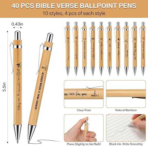 Miniatura 9 de Sayglossy El juego de 40 piezas de regalo cristiano a granel incluye 20 cuadernos en espiral, 20 bolígrafos bíblicos, notas bíblicas, cuadernos