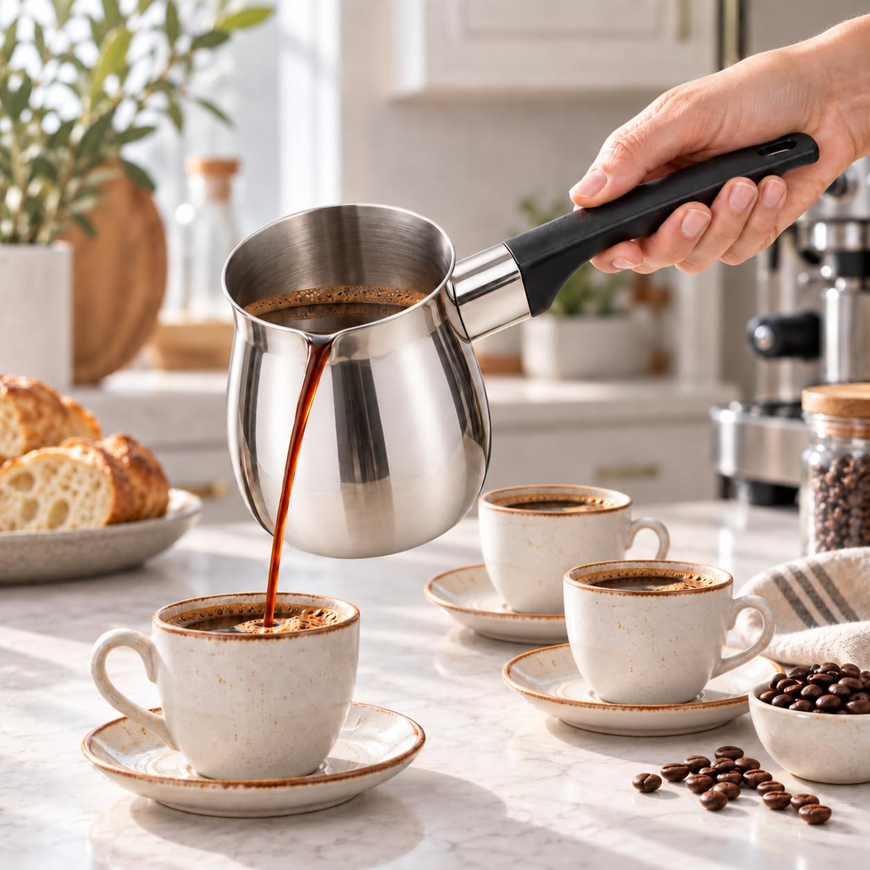 Fino Stainless Steel Turkish Coffee Warmer - 24oz -2 Fino Stainless Steel Turkish Coffee Warmer - 24oz -2