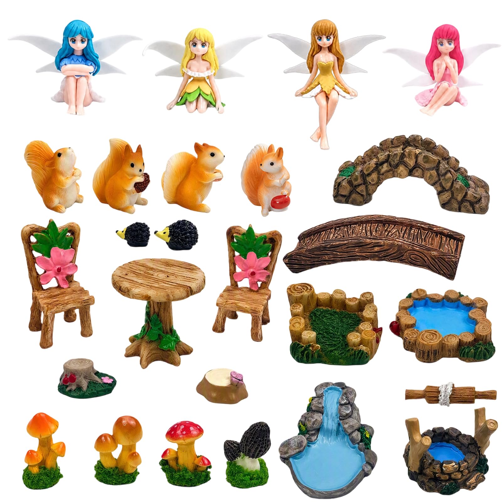 XINSUO Fairy Garden Accessories, 25 Pieces