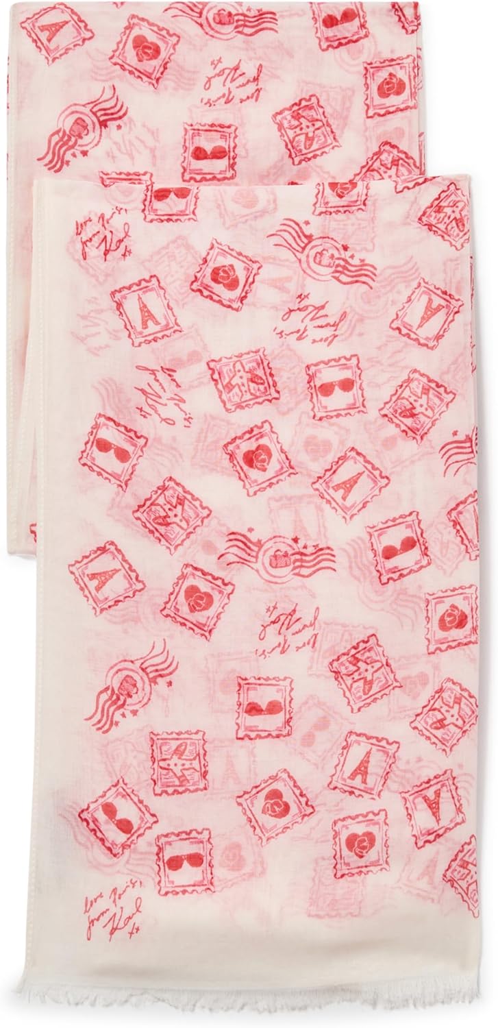 KARL LAGERFELD womens Lightweight Postage Stamp Pashmina - Image 2
