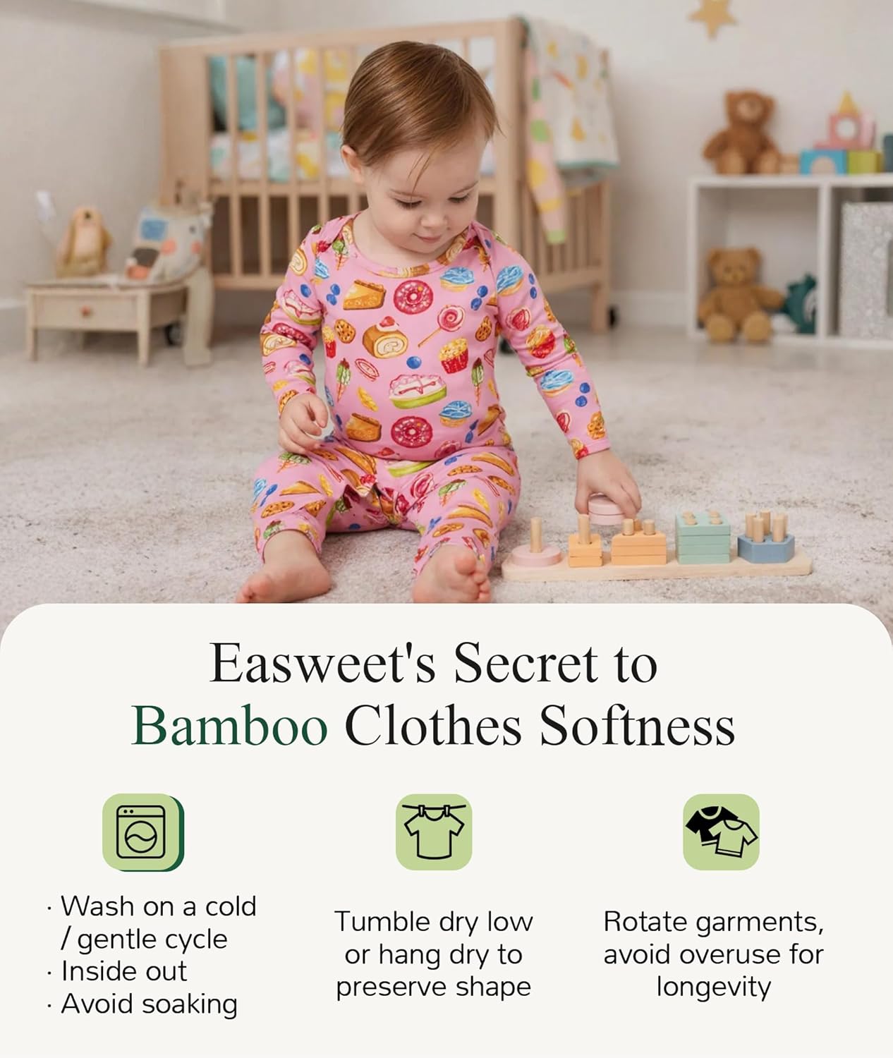 Baby Boy and Girl Romper Long Sleeve Jumpsuit One-Piece Footless Pajamas, Viscose Made from Bamboo - Image 7