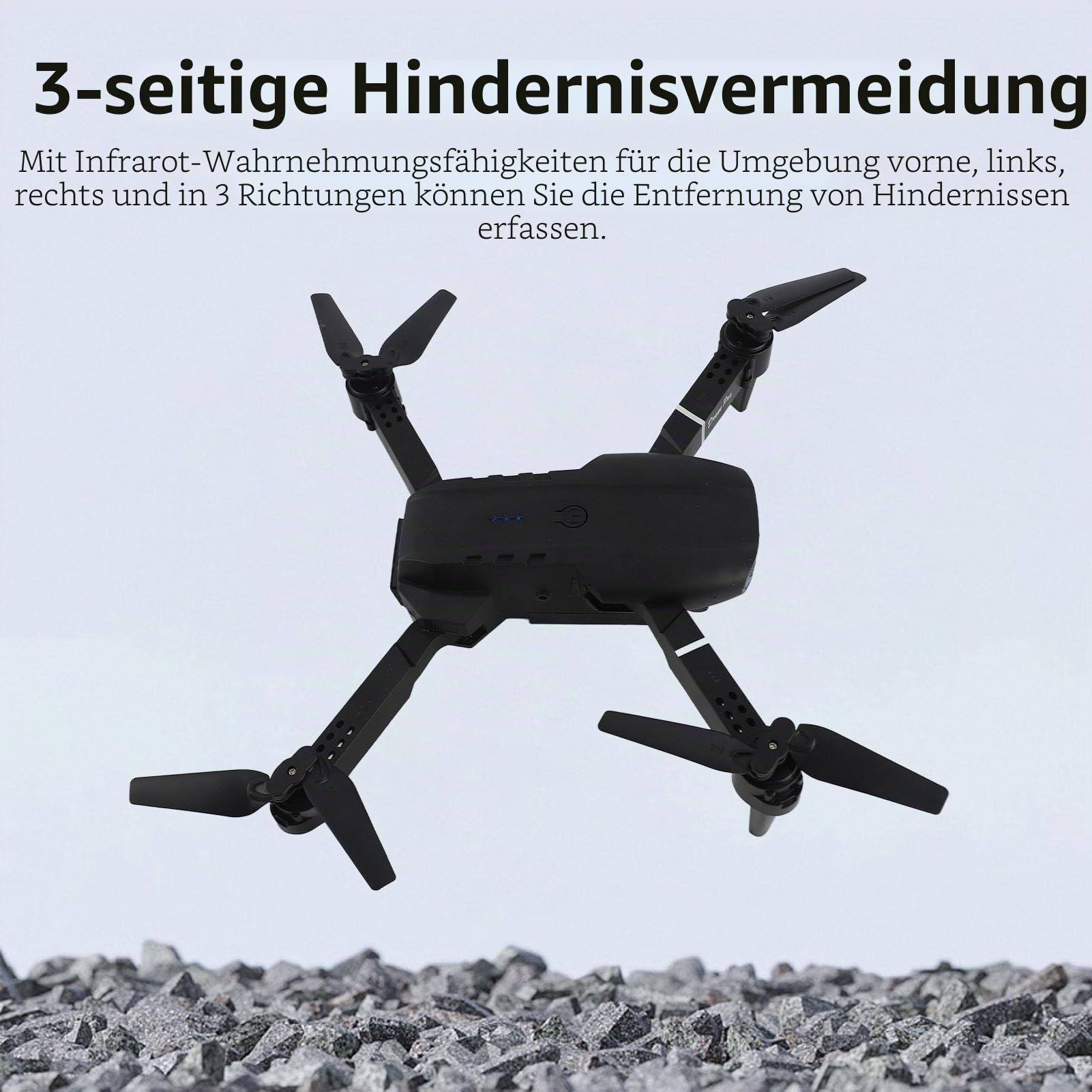 HD 4K Dual-Kamera, 3-seitige Hindernisvermeidung, WLAN-Quadcopter-Drohne mit 50-fachem Zoom für Luftaufnahmen und Fernbedienung für Mehrere Unterhaltsame Flüge