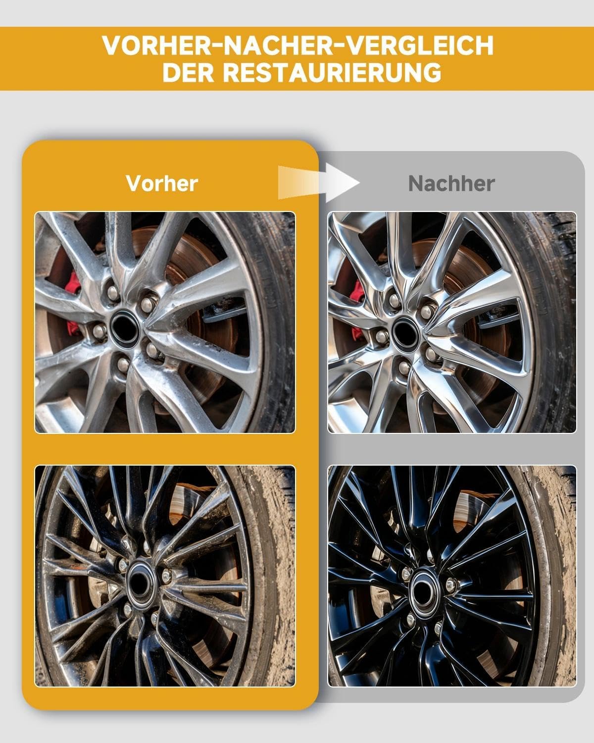 Rotulador de reparación de llantas en negro brillante – para llantas VW / Volkswagen con superficie giratoria de diamante negro – Cubierta de color exacto, resistente a la abrasión y resistente al - 3