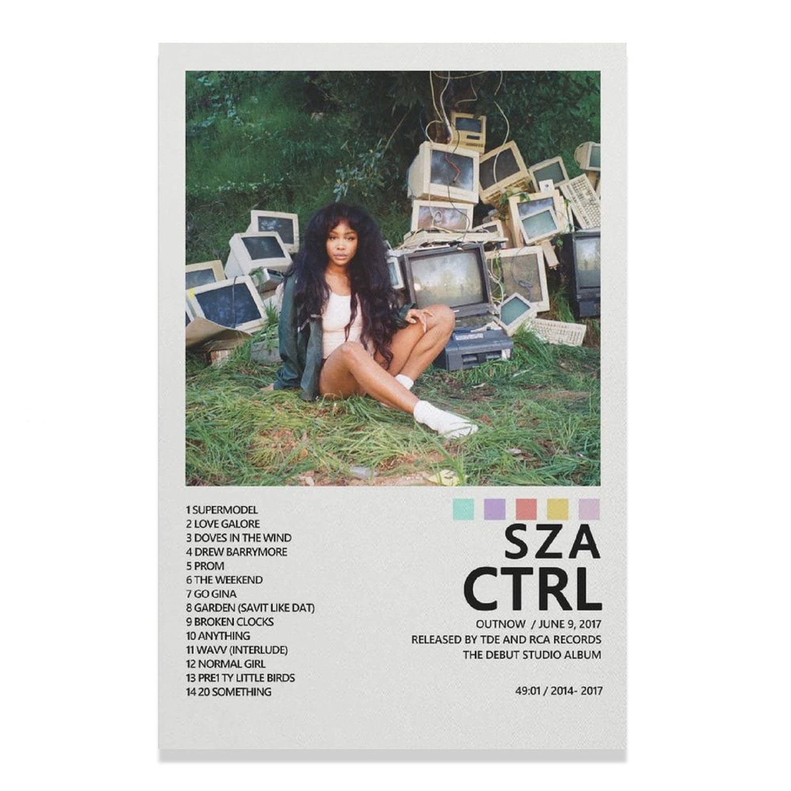 XUMOT SZA Poster CTRL Unframed Canvas Art Print, Aesthetic Sports Landscape, Earthy Tones, 12 x 18 inches, Bedroom, Office