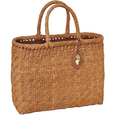 Amazon Co Jp 山葡萄籠工房 Bk 04y 山ぶどうかごバッグ 網代編 Mサイズ 飾細工付 シューズ バッグ