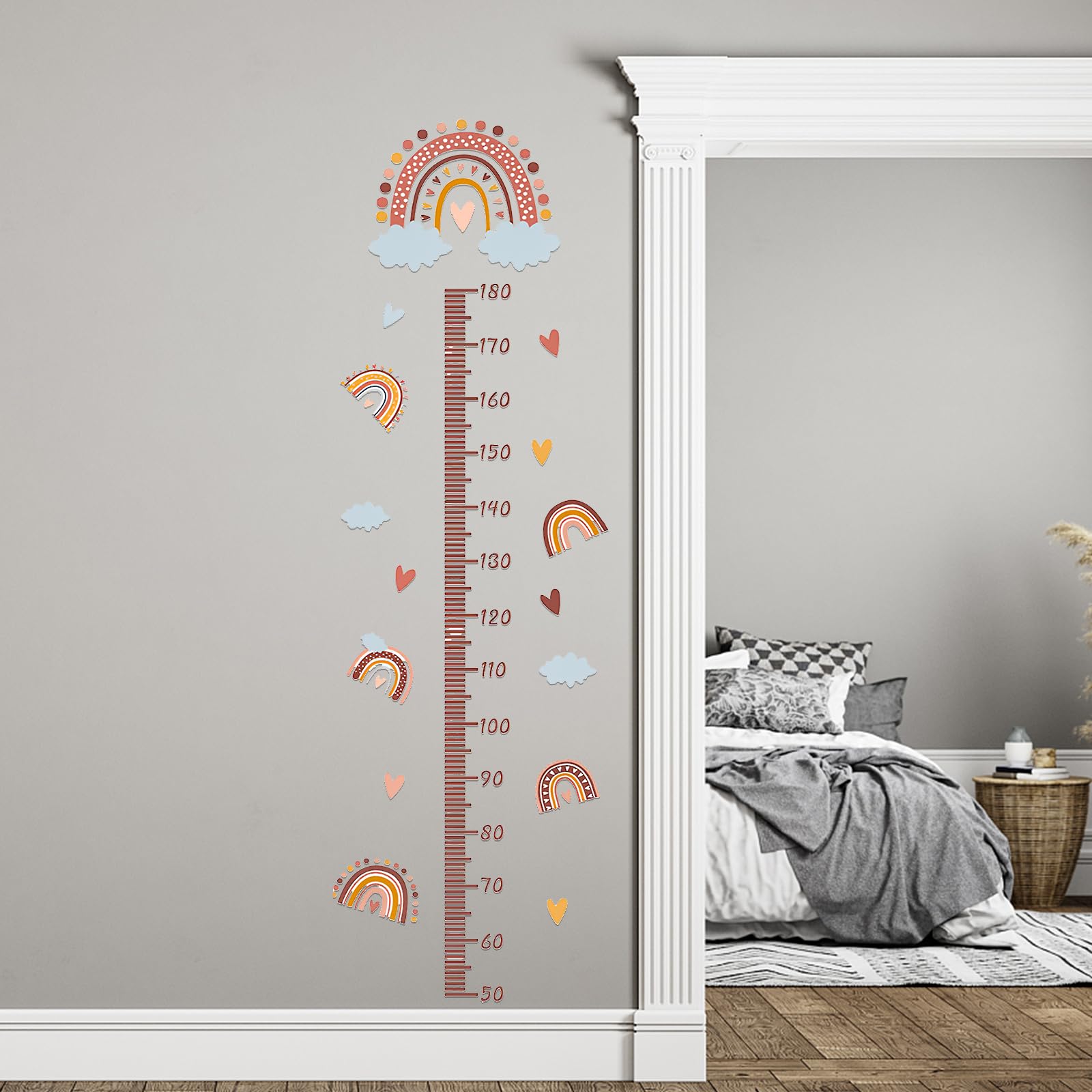 Toise Murale Enfant Stickers Muraux: YIDM Sticker Mural Auto-Adhésif Autocollant Mural Imperméable Toise de Croissance Mesure de la Hauteur pour Chambre D'enfant Chambre Salon Décoration Chambre