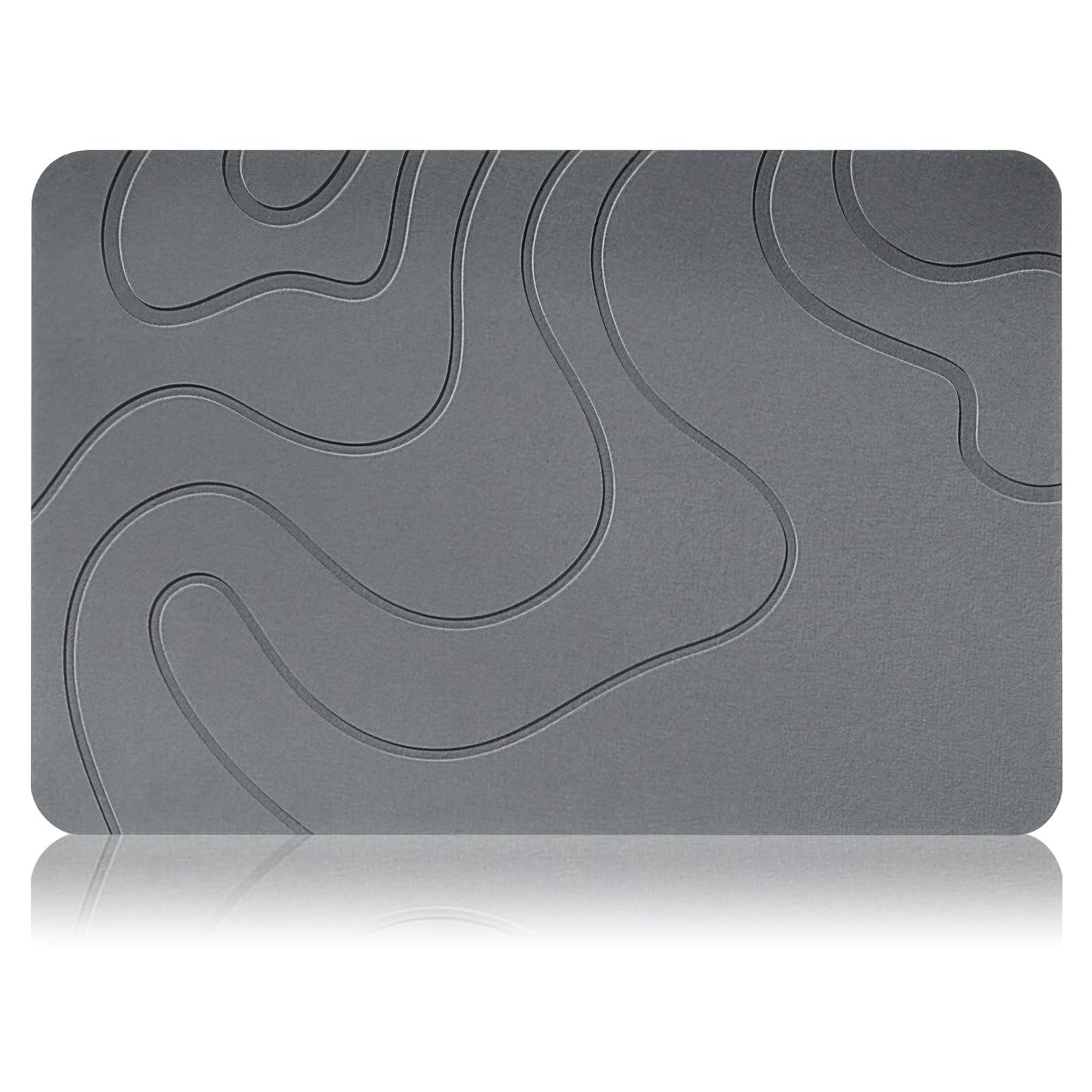 KIKAWORD Diatomite Bath Mat, Non-Slip Quick Dry Bath Mat for Bathroom Floor, Kitchen, Shower, Pet Feeding(40 * 60cm, Dark Grey)