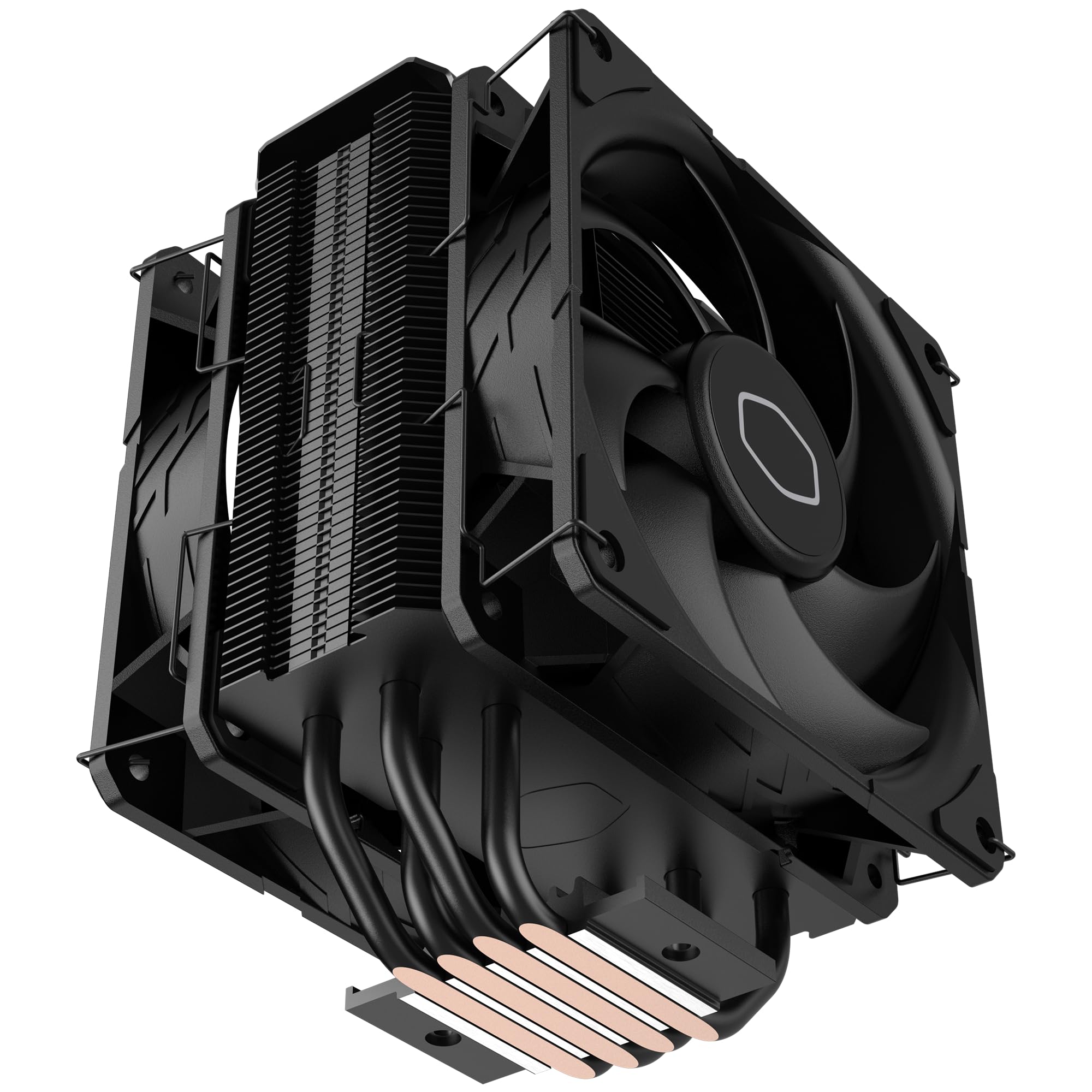 Cooler Master Hyper 212 Black X Duo - 2 ventole SickleFlow 120 Edge, finitura in alluminio, 4 tubi di calore a contatto diretto compatto, LGA 1200/1700 e AM4/AM5, colore: Nero