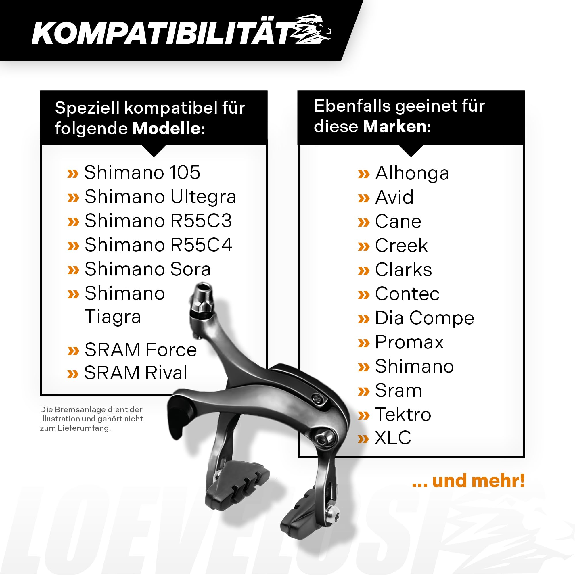 LOEVELOSI 4er Set Rennrad Bremsbeläge Fahrrad Bremsklötze für Felgenbremsen Bremsschuhe passend für Shimano 105 Fahrradbremsen Beläge für Rennräder Fahrradbremsen Bremsbacken Felgenbremse Sport & Freizeit