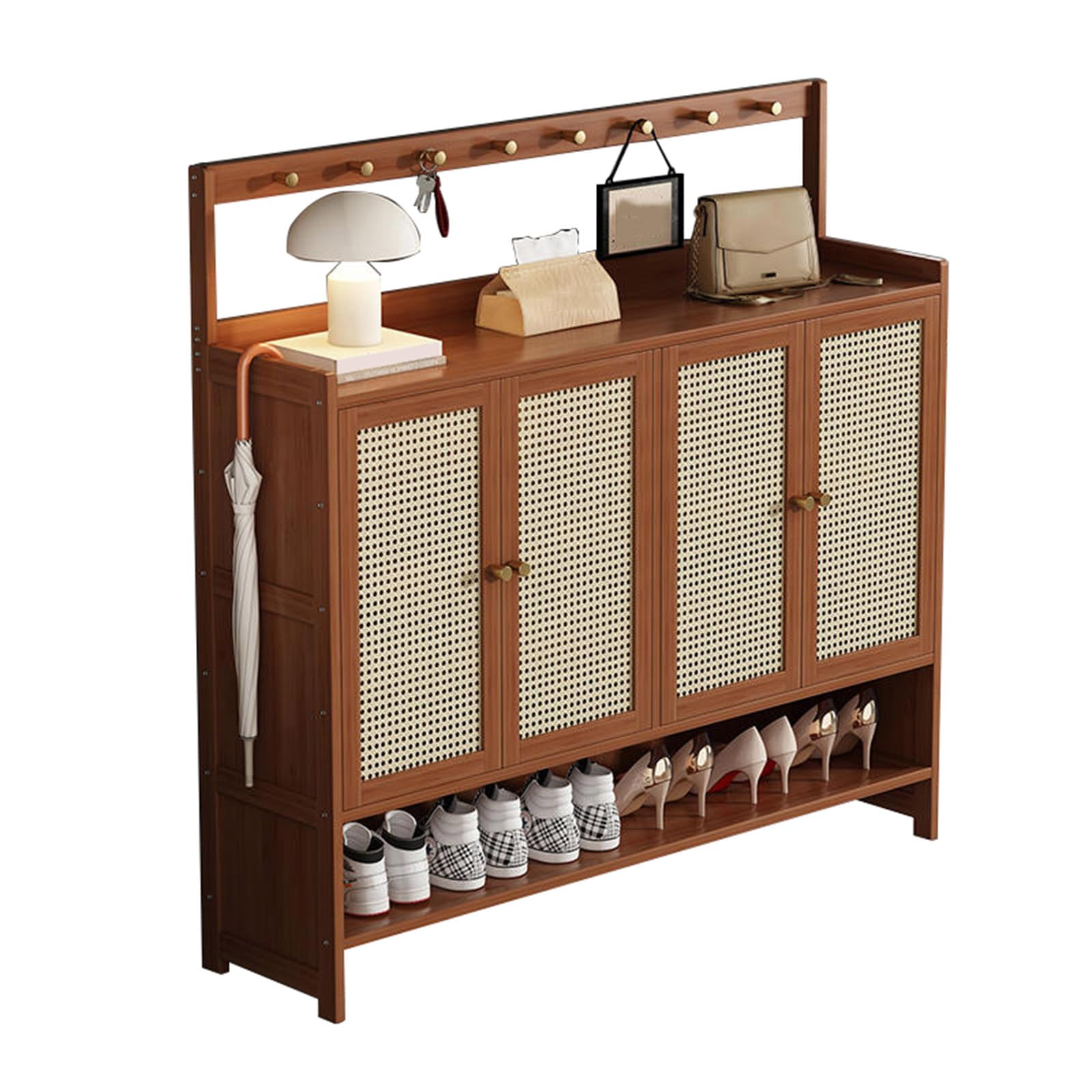 Étagère en bambou nizer meuble de rangement peu encombrant 32cm