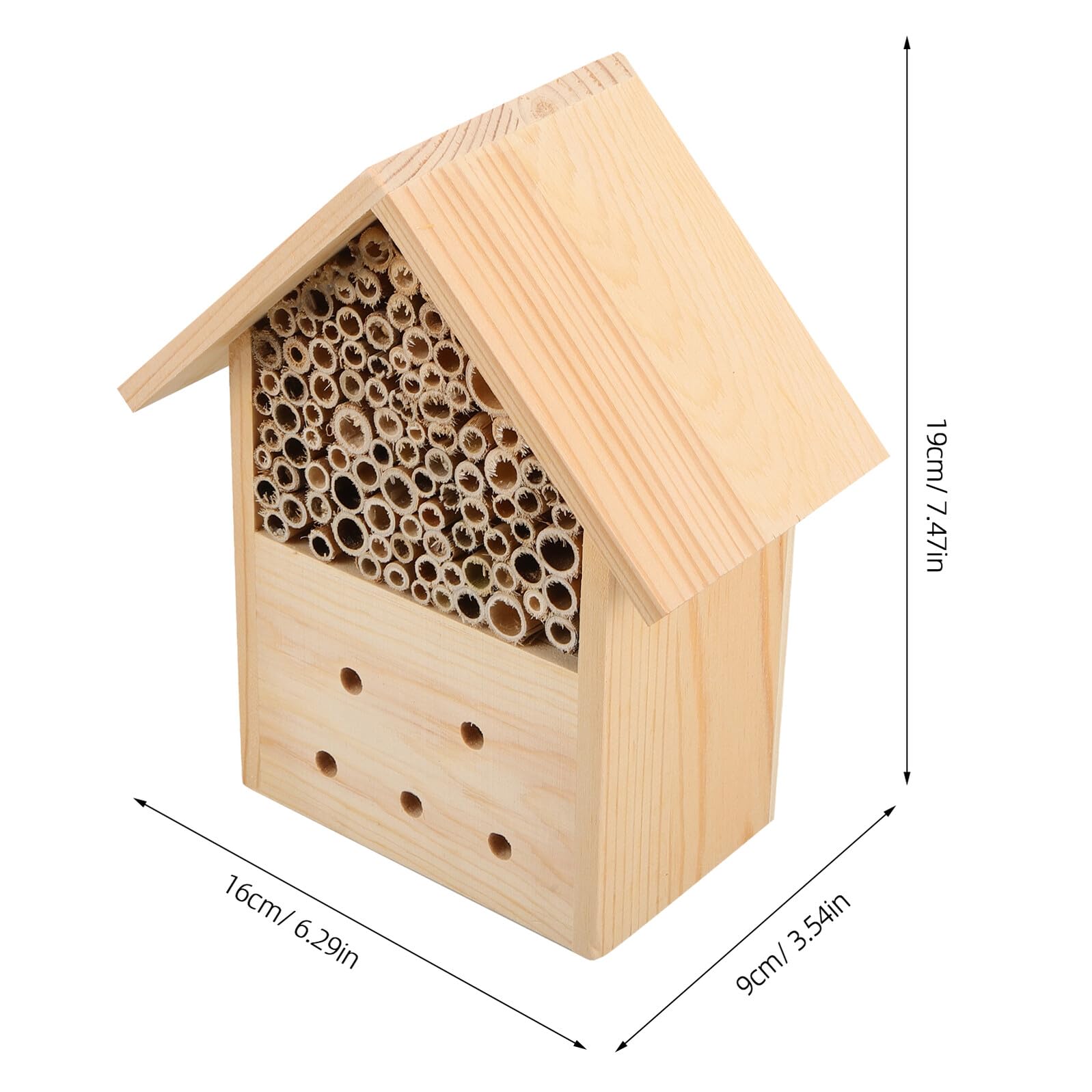 Yardenfun Holz bienenhaus für Garten Natürlicher Bienenstock zur Bestäubung Hängend Nachhaltiges Bienenhaus für Wildbienen und Gartenbiodiversität