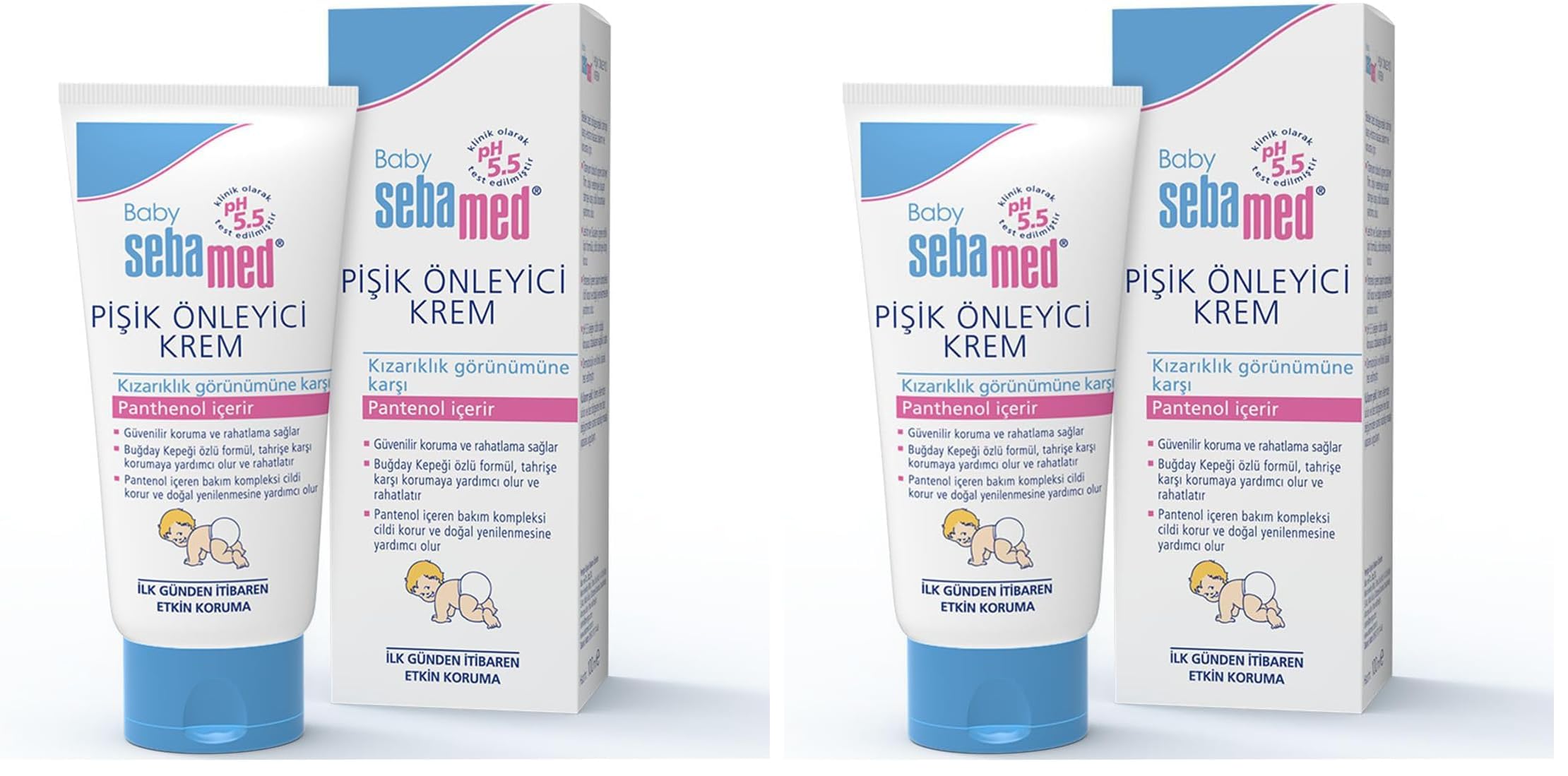 Sebamed Baby pH 5.5 Yoğun Nemlendirici Etkili Pantenol İçerikli Koruyucu Bebek Pişik Önleyici Krem 100 ml (2 paketi)